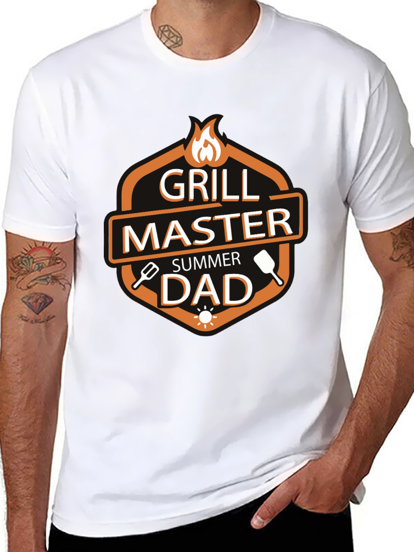 Black Grill Master Summer Dad T-Shirt view 8