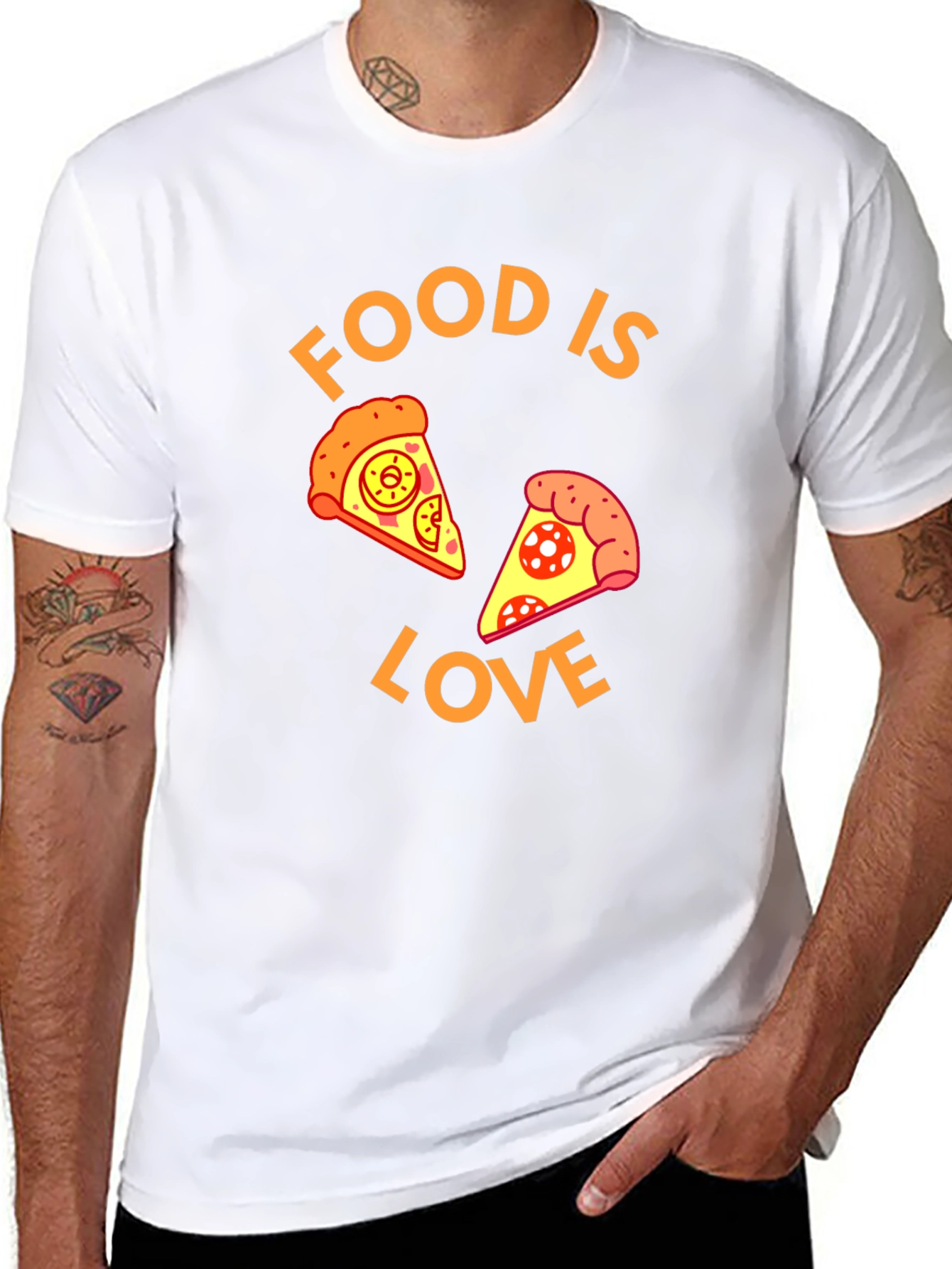 Black Food is Love Pizza Graphic Tee view 8