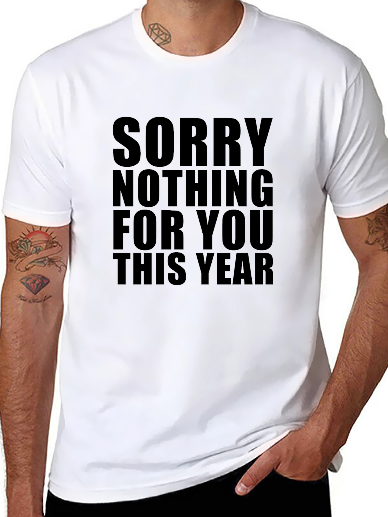 Black Sorry Nothing For You This Year Graphic Tee view 8