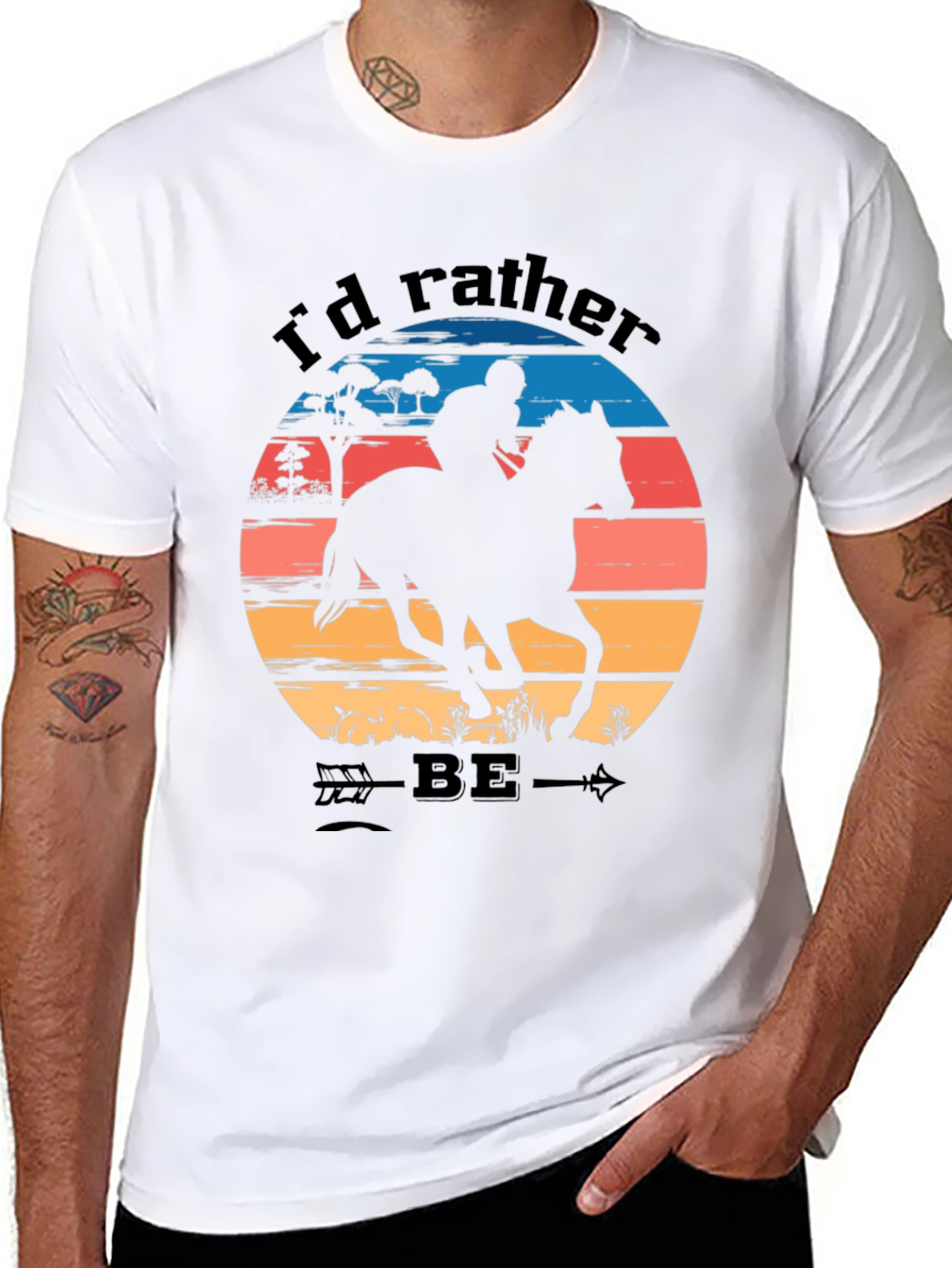 Black Equestrian Sunset T-Shirt - Horse Riding Tee view 8