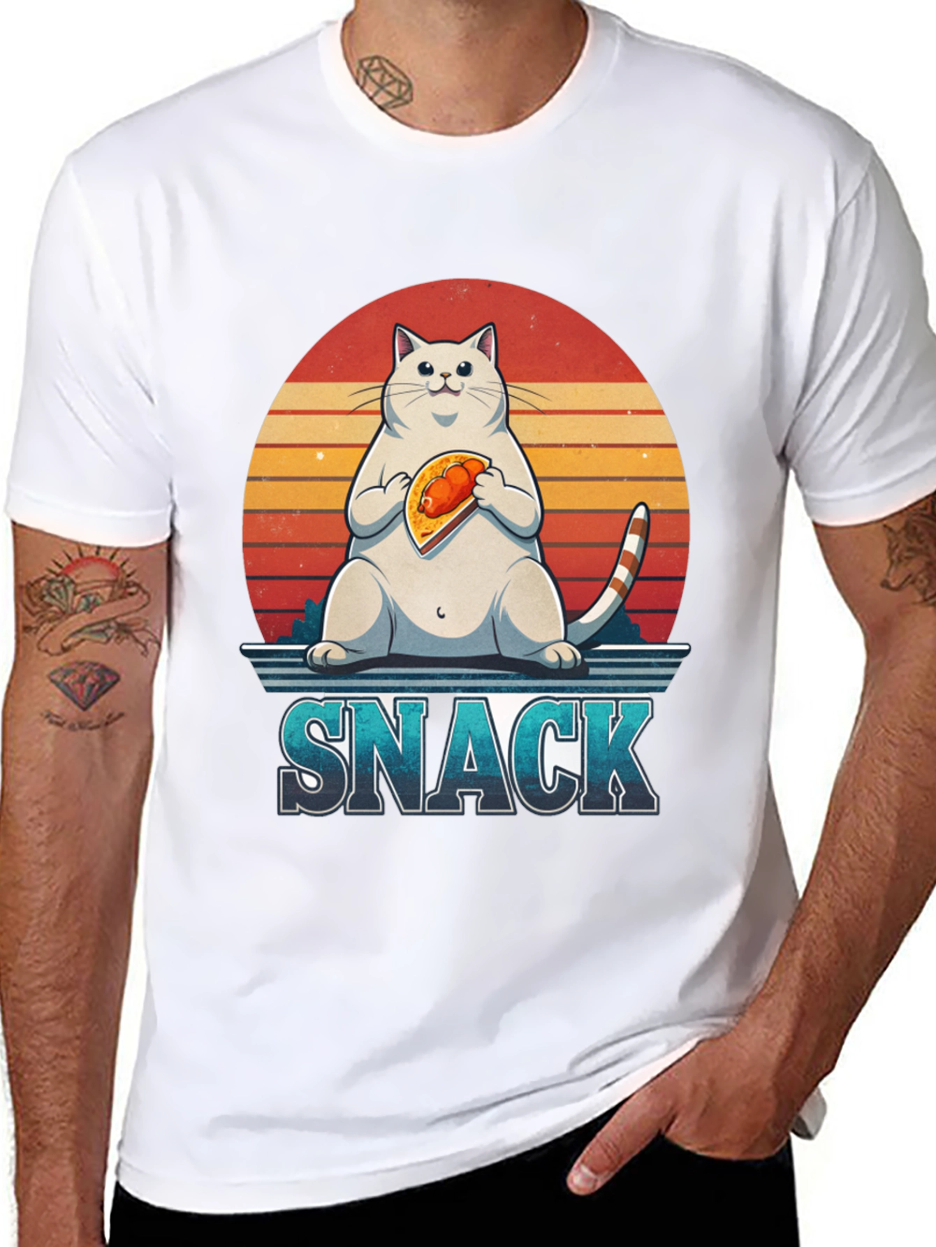 Black Cat Snack Graphic T-Shirt view 8