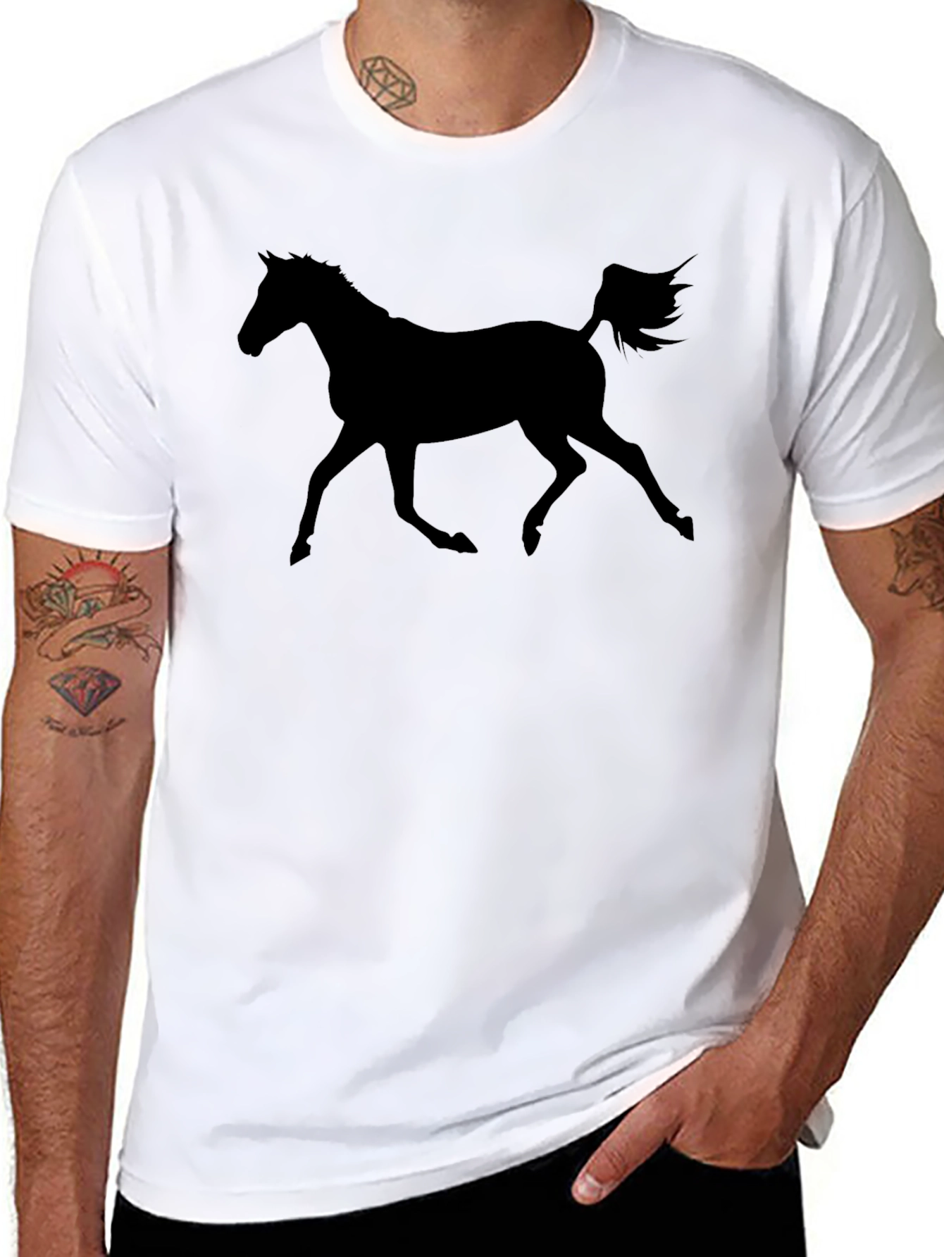 Black Black Horse Silhouette T-Shirt view 8