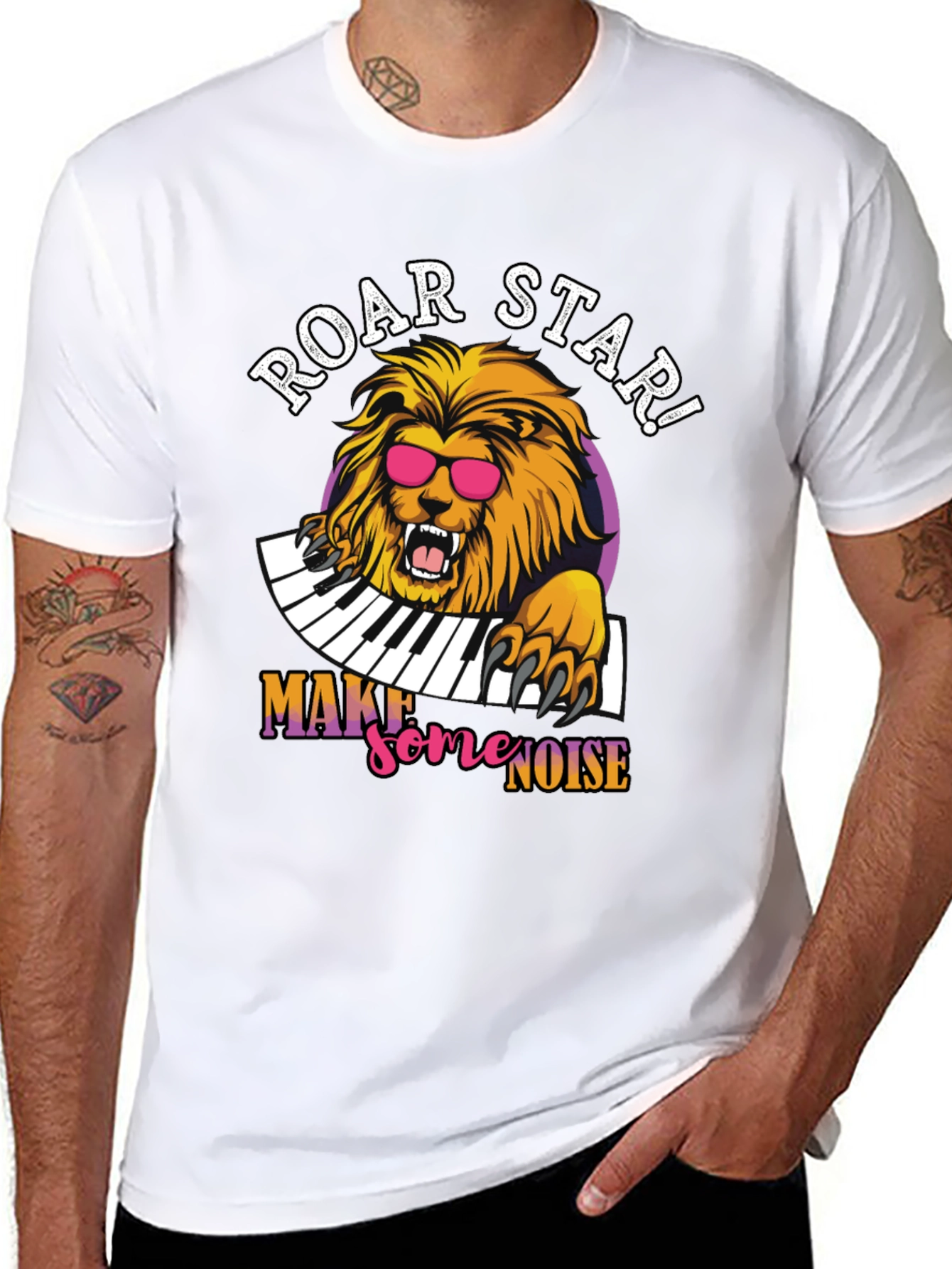 Black Roar Star Lion Graphic Tee - Rock Your Style! view 8
