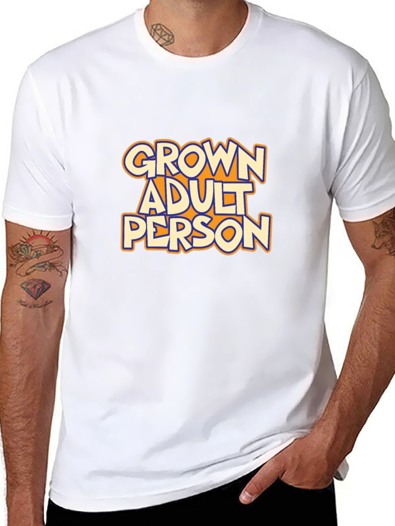 Black Grown Adult Person Graphic T-Shirt view 8