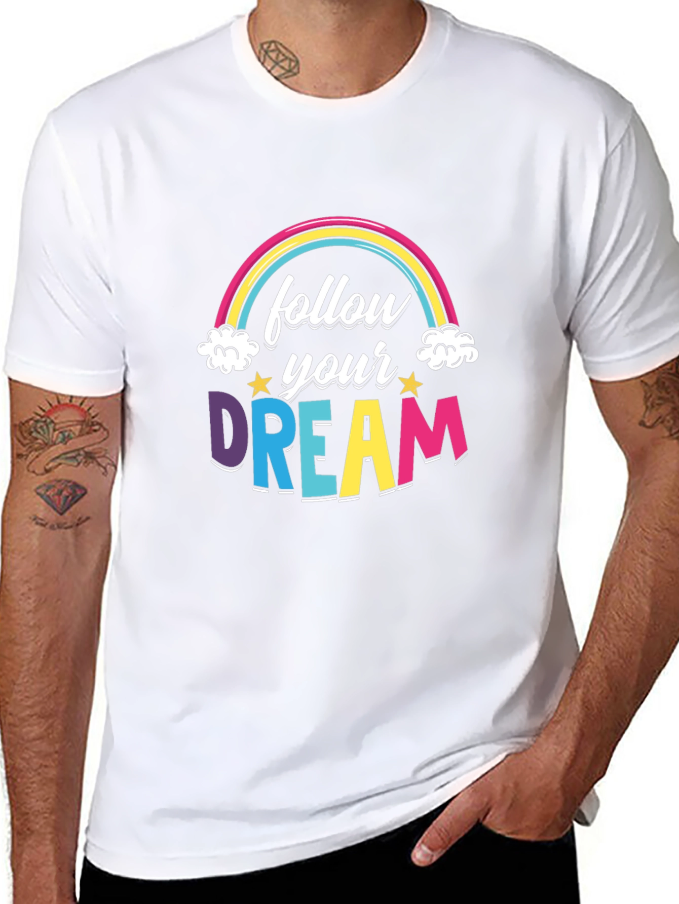 Black Follow Your Dream Graphic Tee - Unisex view 8