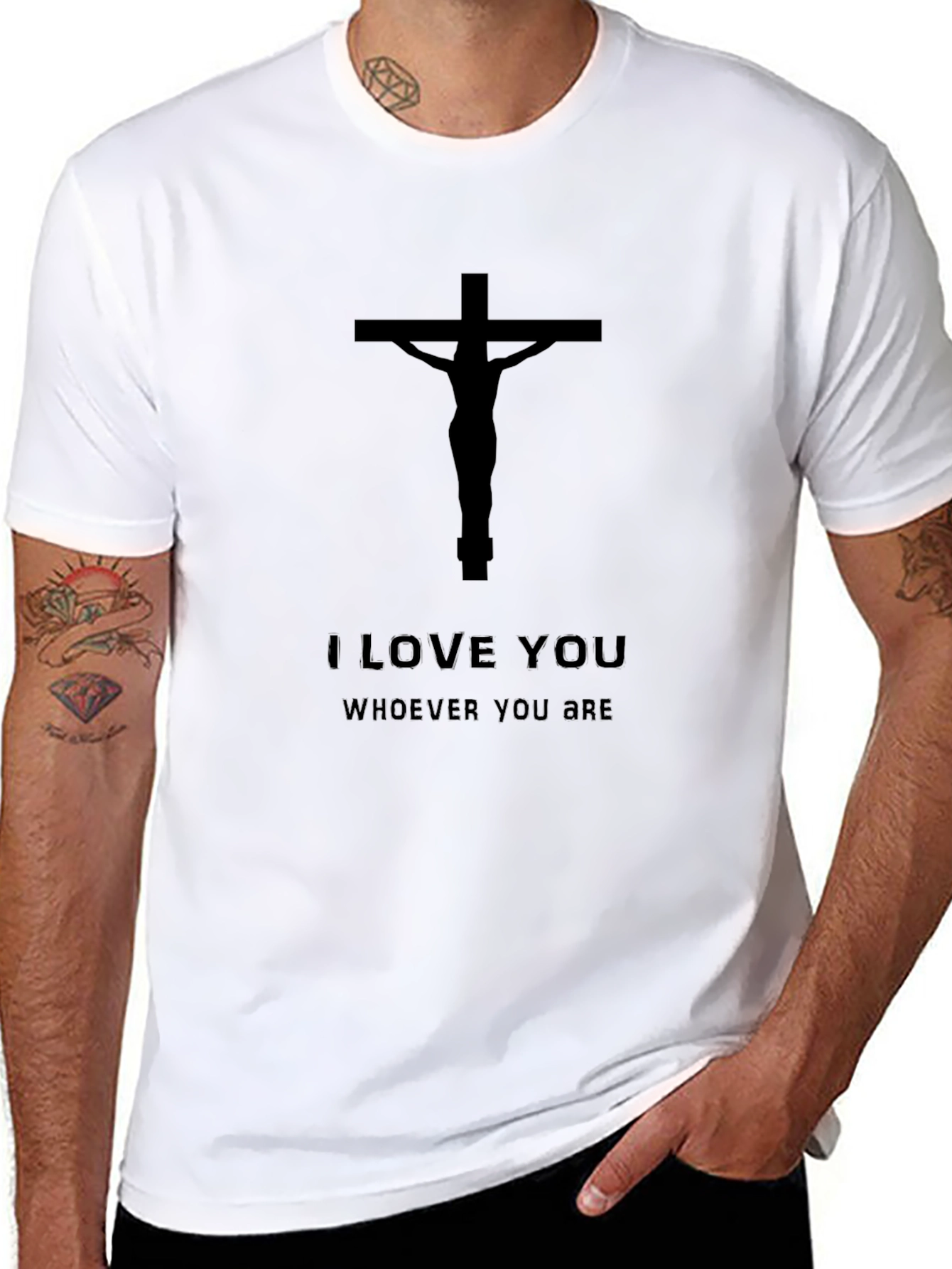 Black I Love You Whoever You Are Graphic Tee view 8