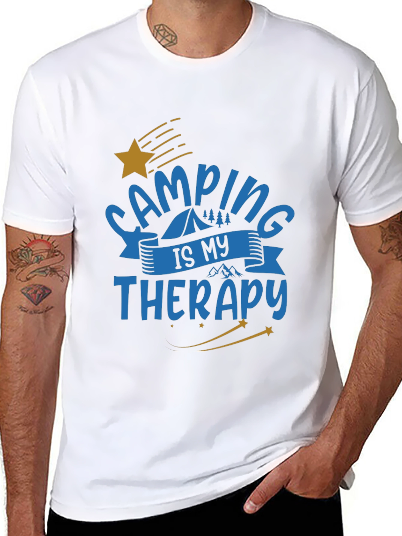 Black Camping is My Therapy Graphic T-Shirt view 8