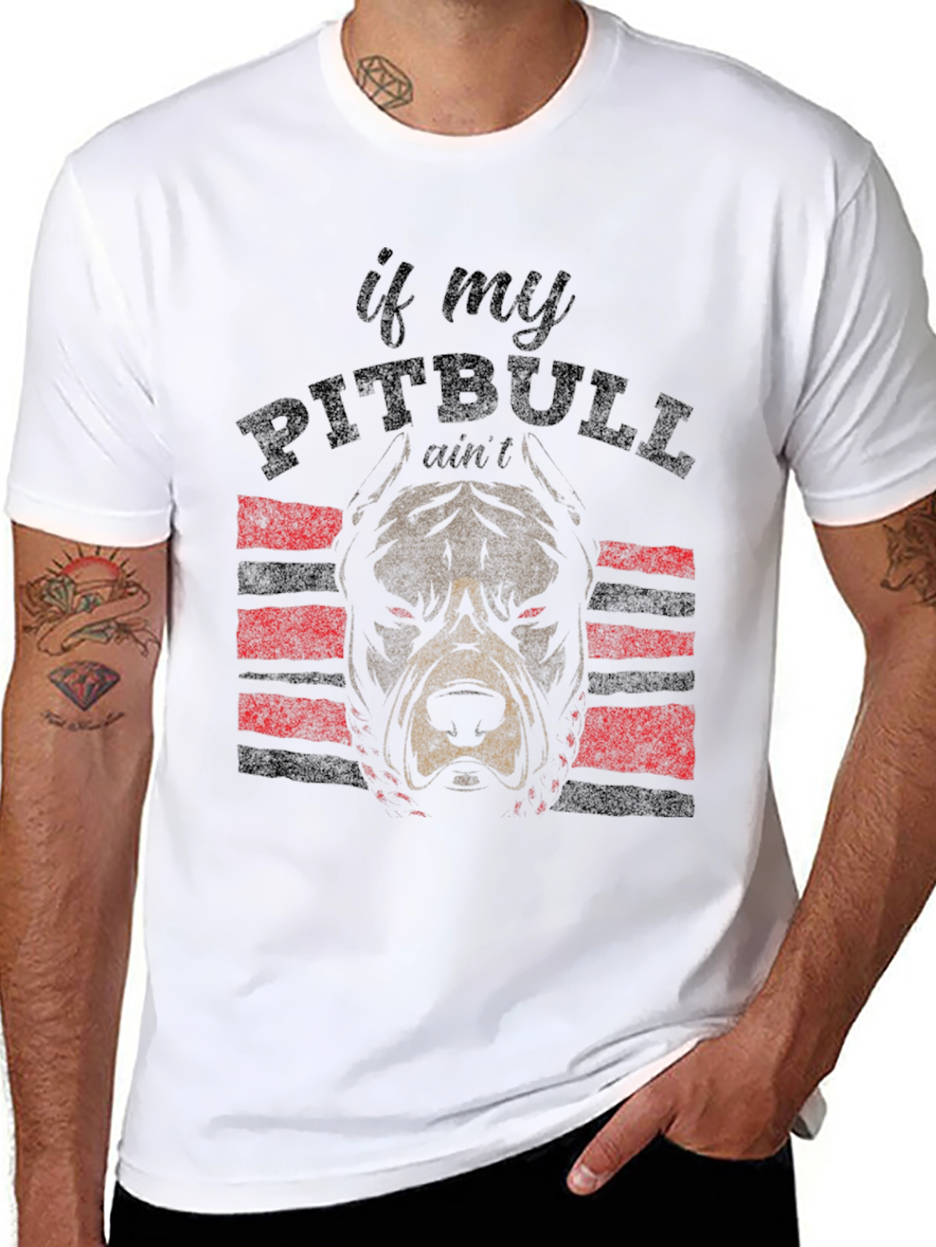 Black Pitbull Graphic T-Shirt - Black view 8
