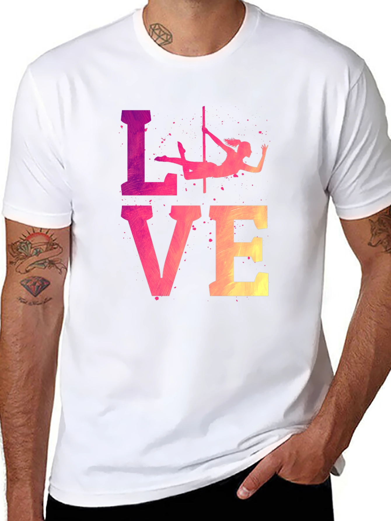 Black Pole Dancing Love Graphic T-Shirt view 8