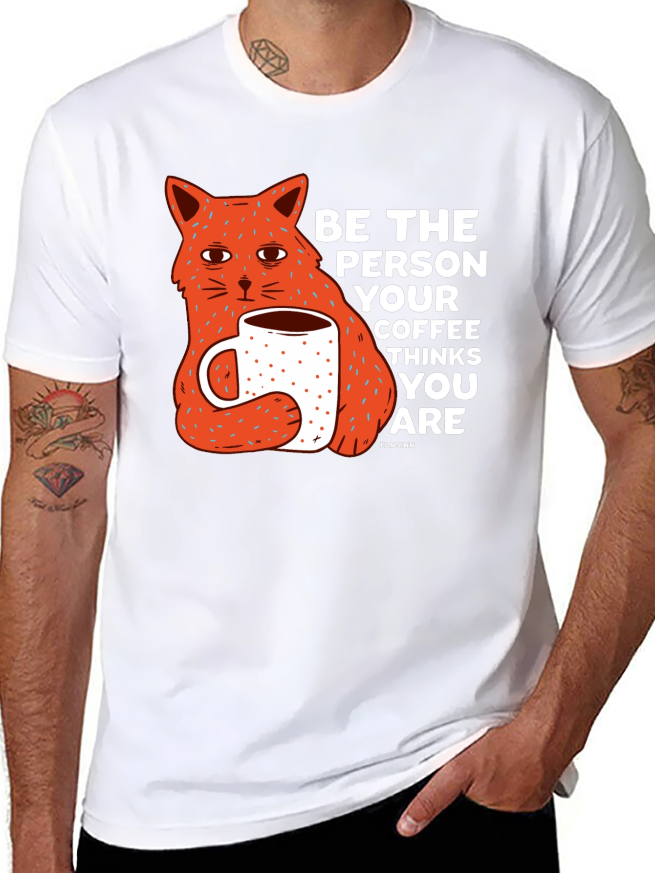 Black Cat & Coffee Graphic Tee - Be the Person Your Coffee Thinks You Are view 8