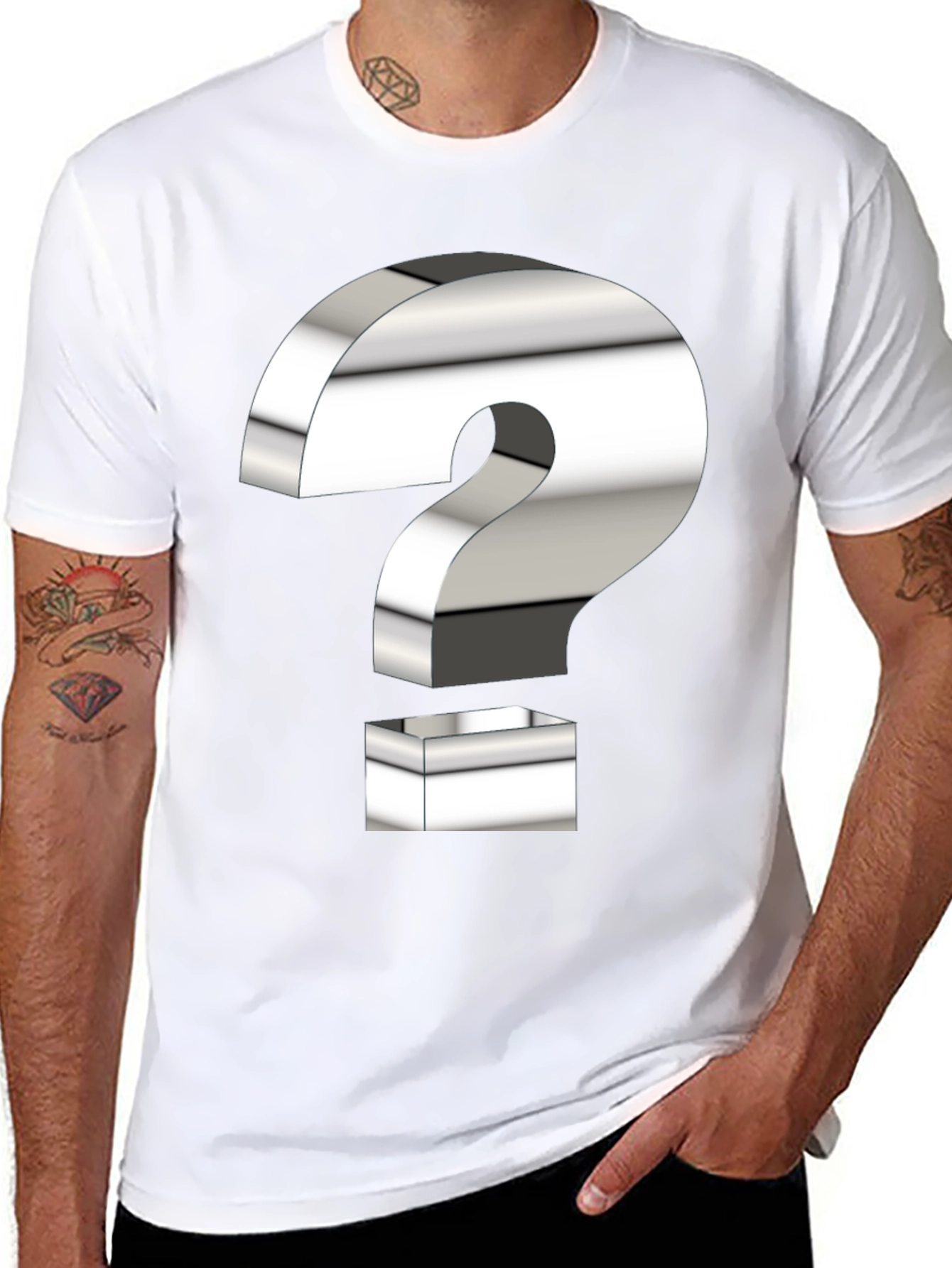 Black Question Mark Graphic T-Shirt view 8