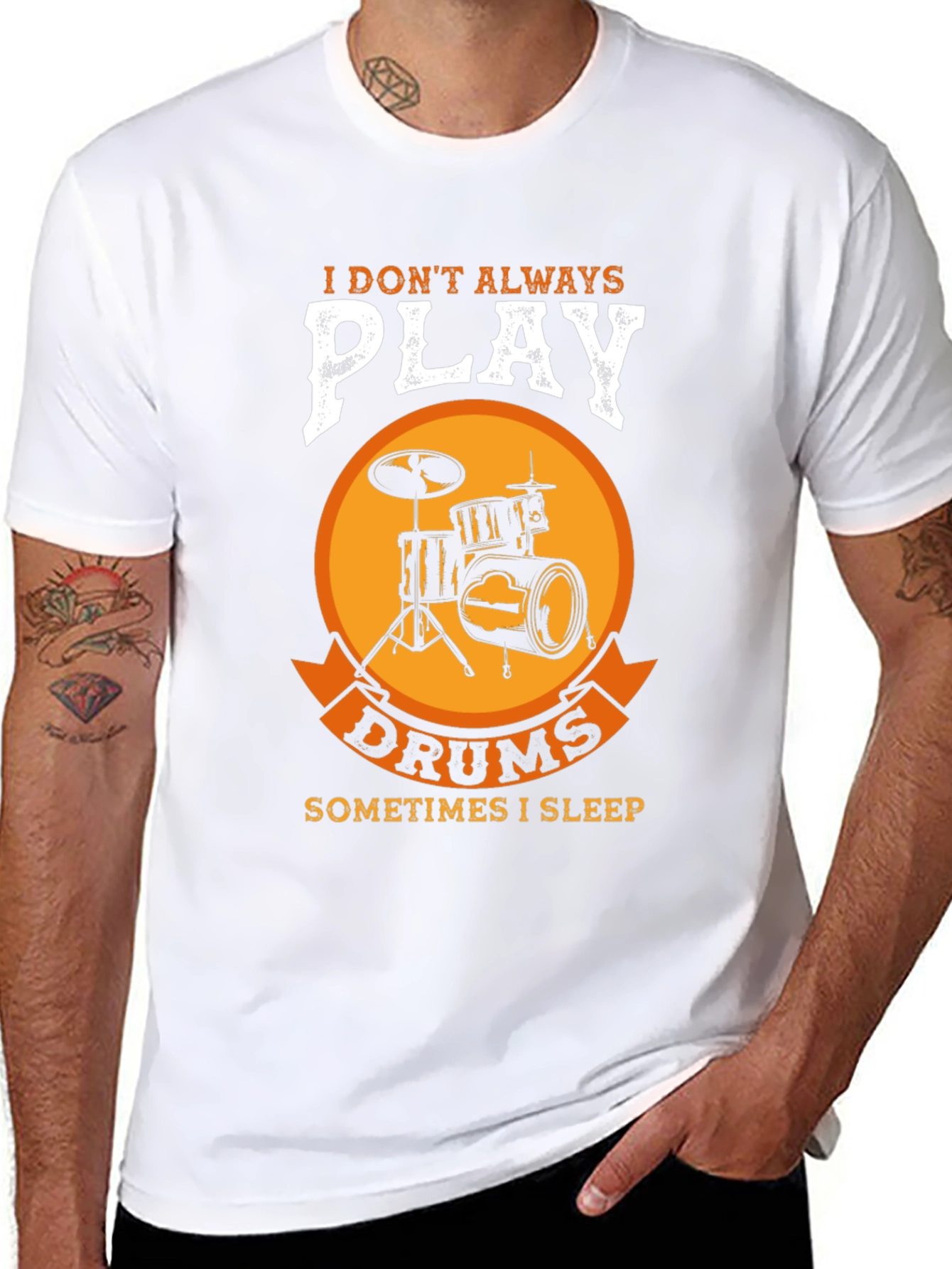 Black Drummer T-Shirt: I Don't Always Play Drums view 8