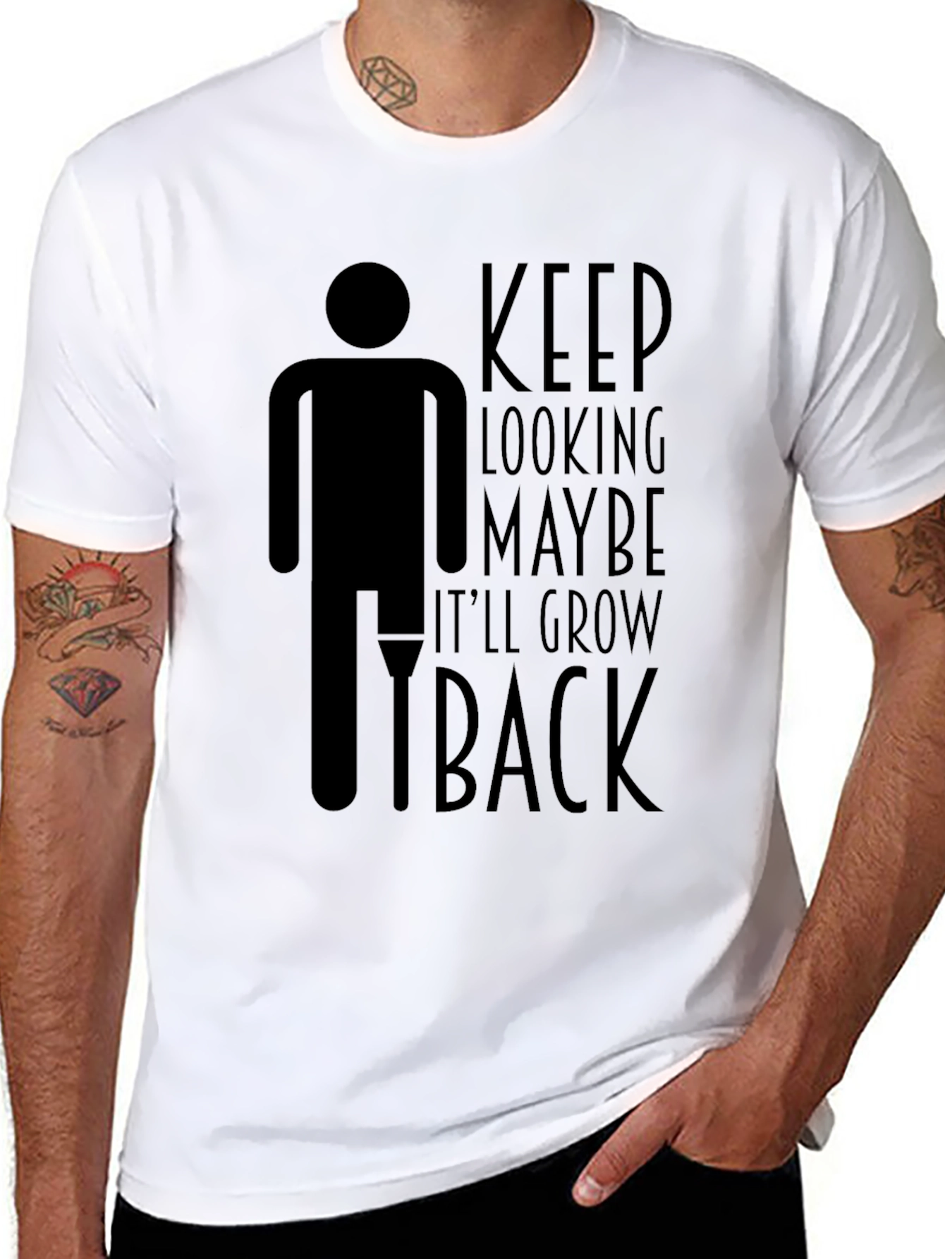 Black Humorous Amputee Humor T-Shirt view 8