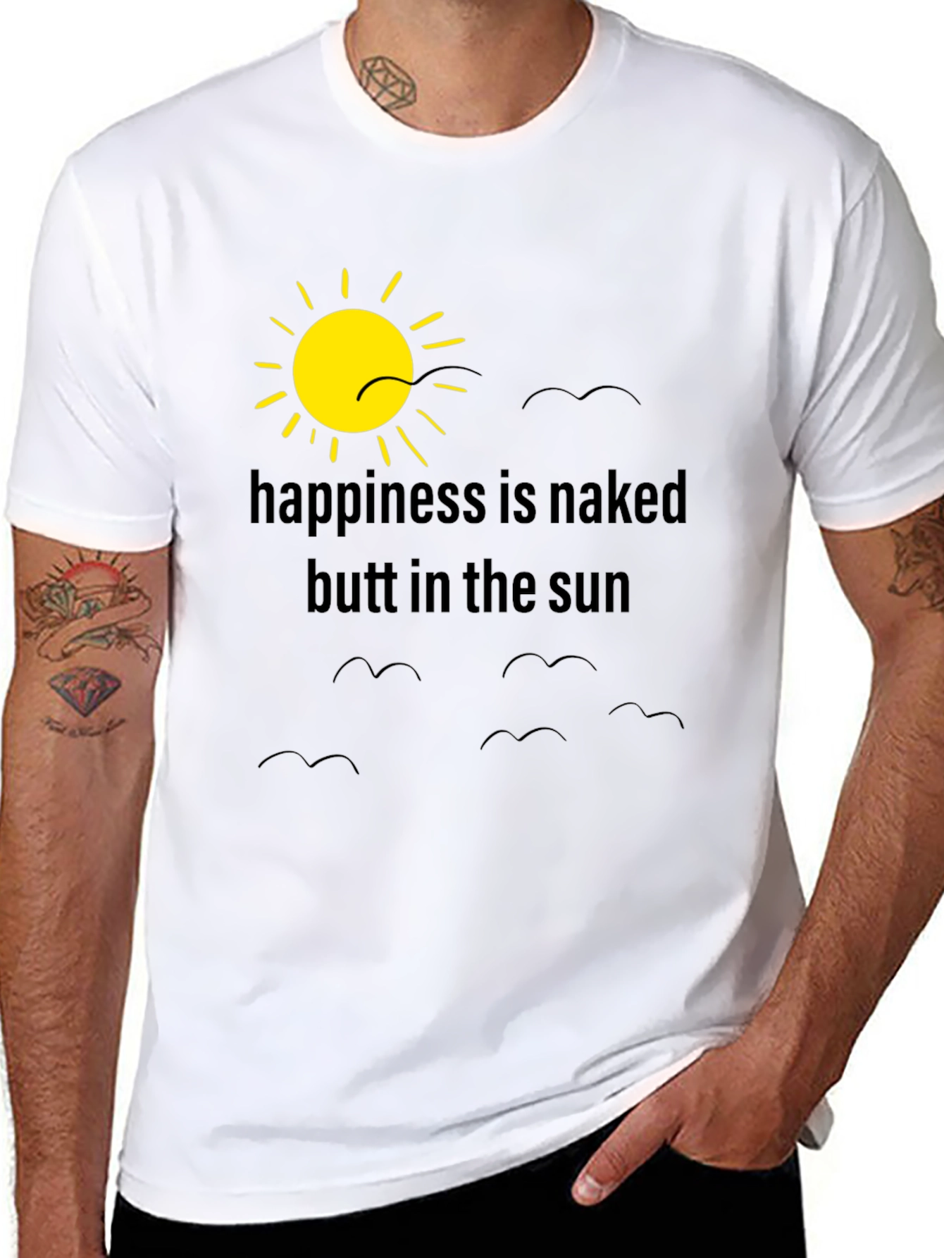 Black Happiness is Naked Butt in the Sun T-Shirt view 8