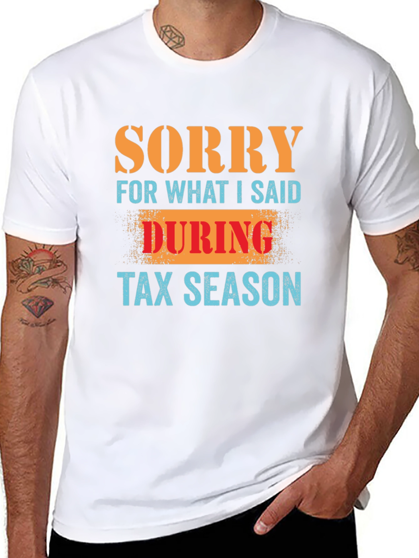 Black Funny Tax Season Apology T-Shirt - Black view 8