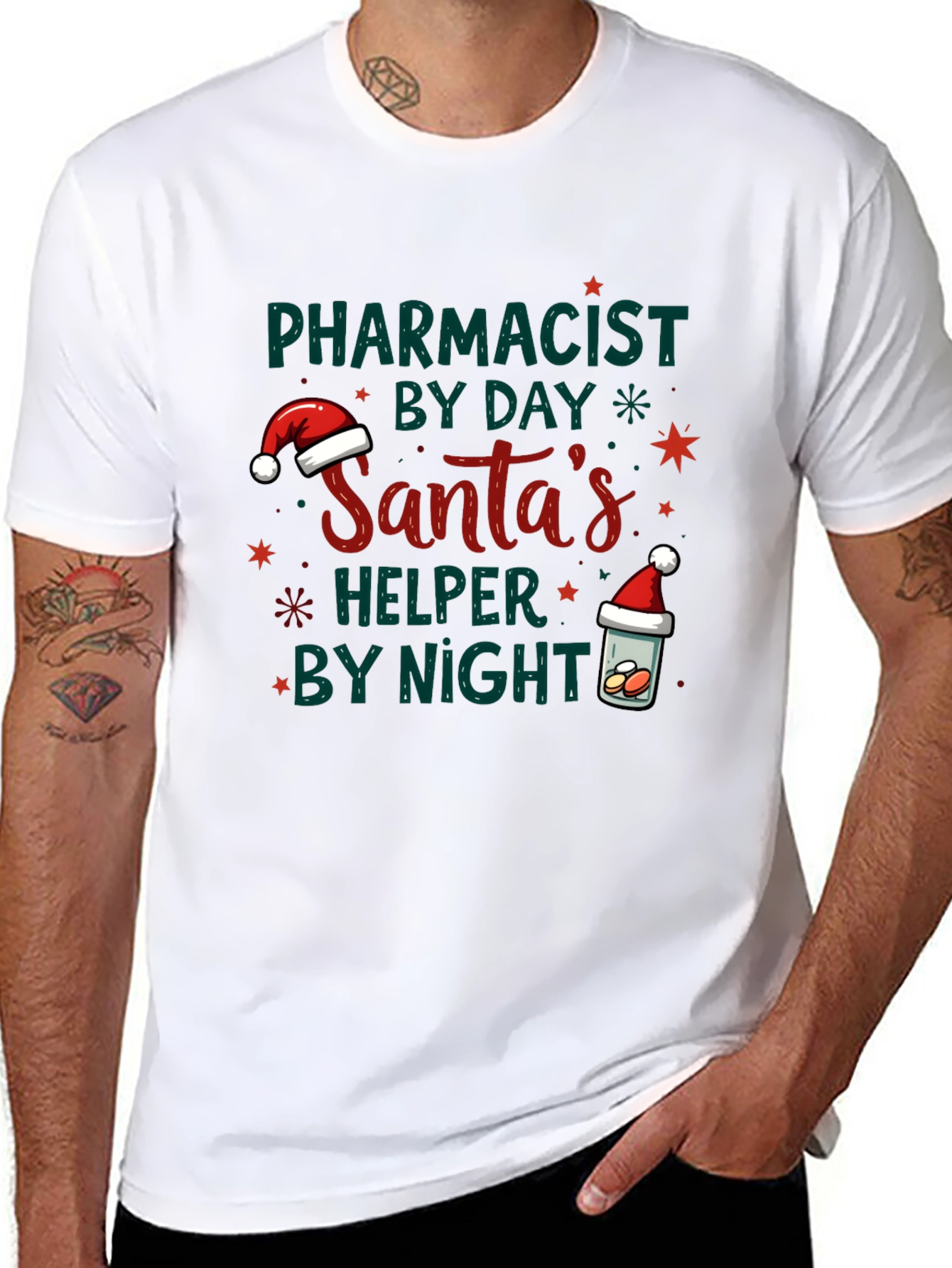 Black Pharmacist Santa's Helper Tee view 8