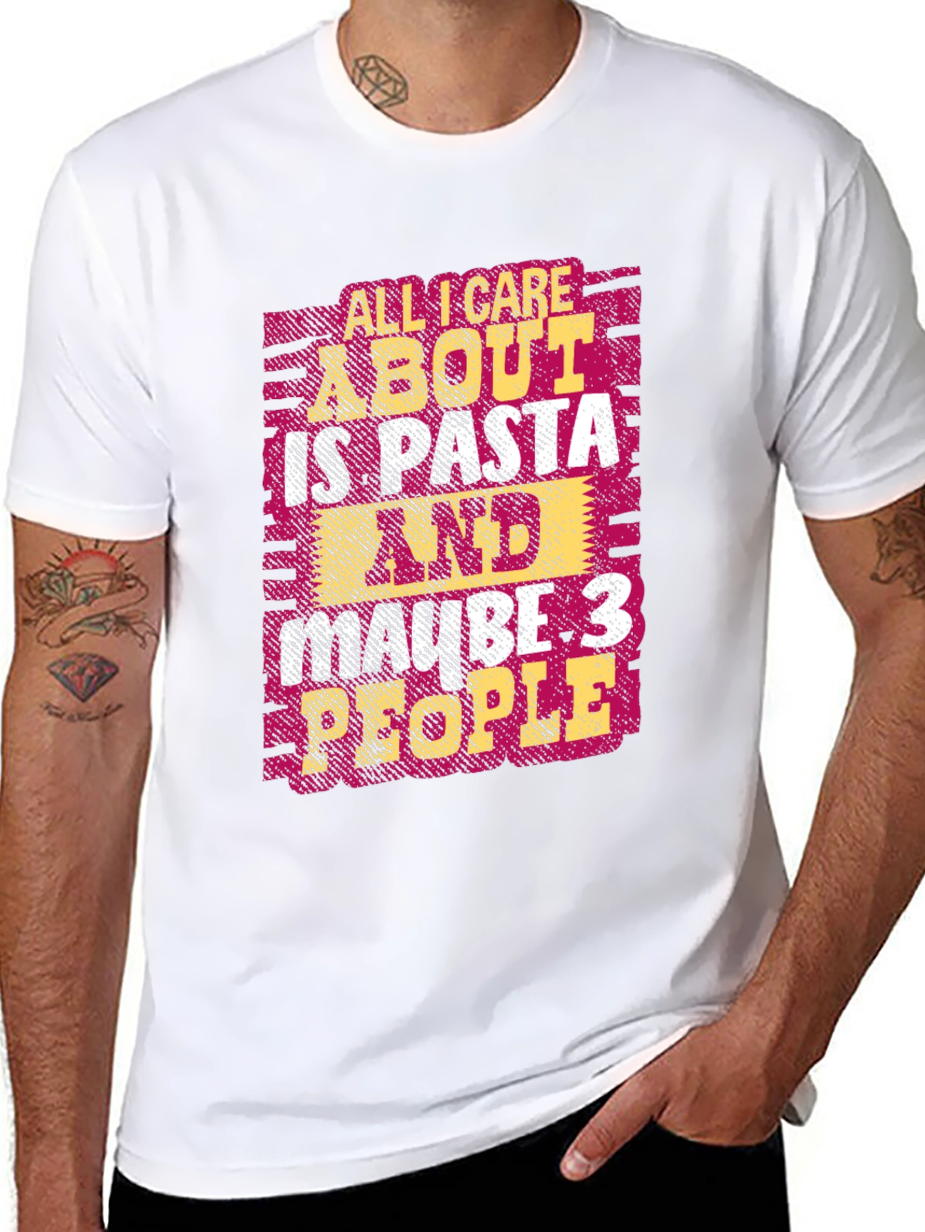 Black Pasta Lover T-Shirt - Funny Graphic Tee view 8