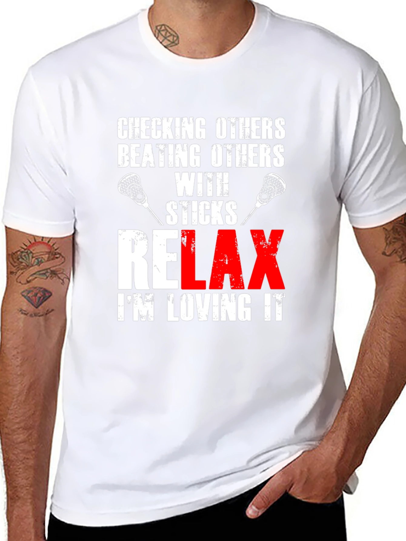 Relax I'm Loving It Funny Lacrosse T-Shirt - 8