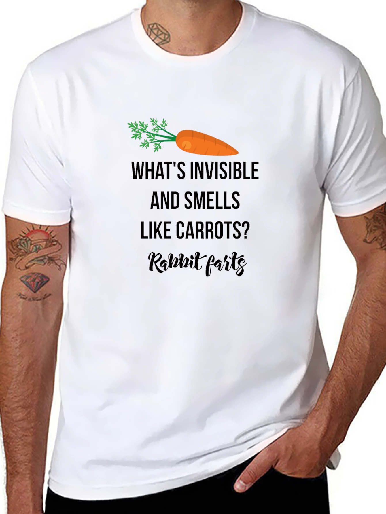 Rabbit Farts Carrot Joke T-Shirt - 8
