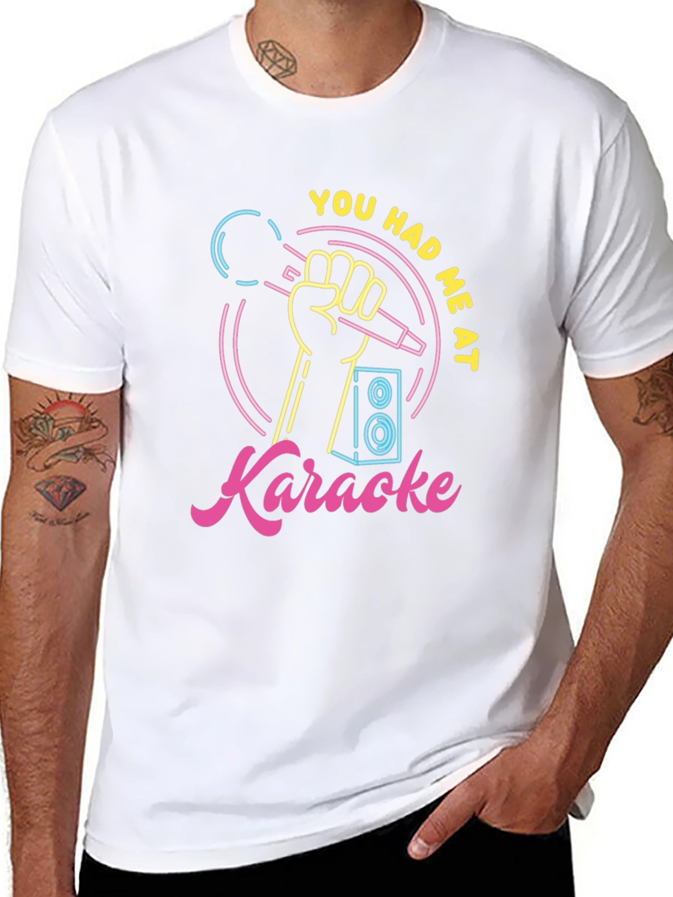 Black You Had Me At Karaoke - Graphic T-Shirt view 8