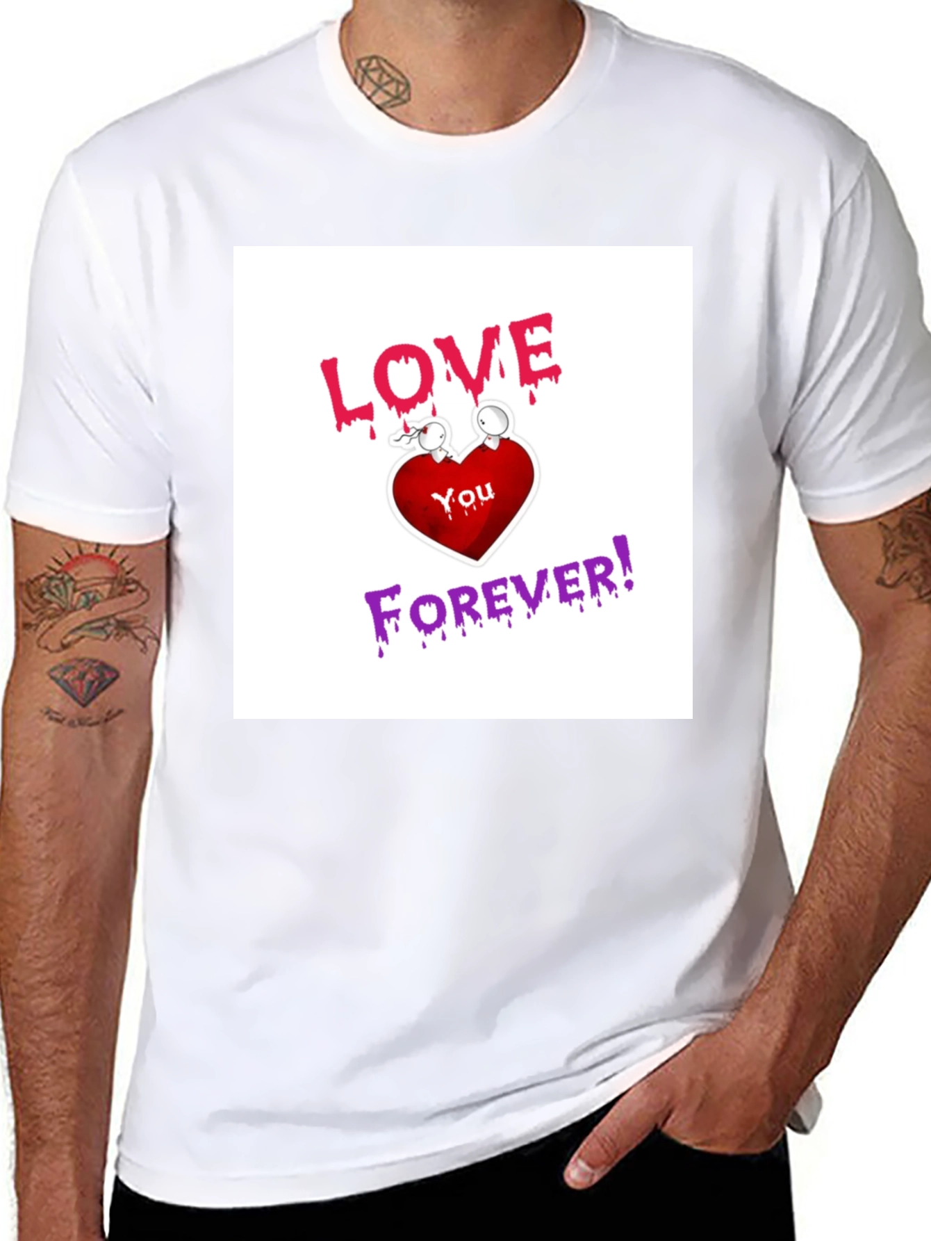 Black Love You Forever Graphic T-Shirt view 8
