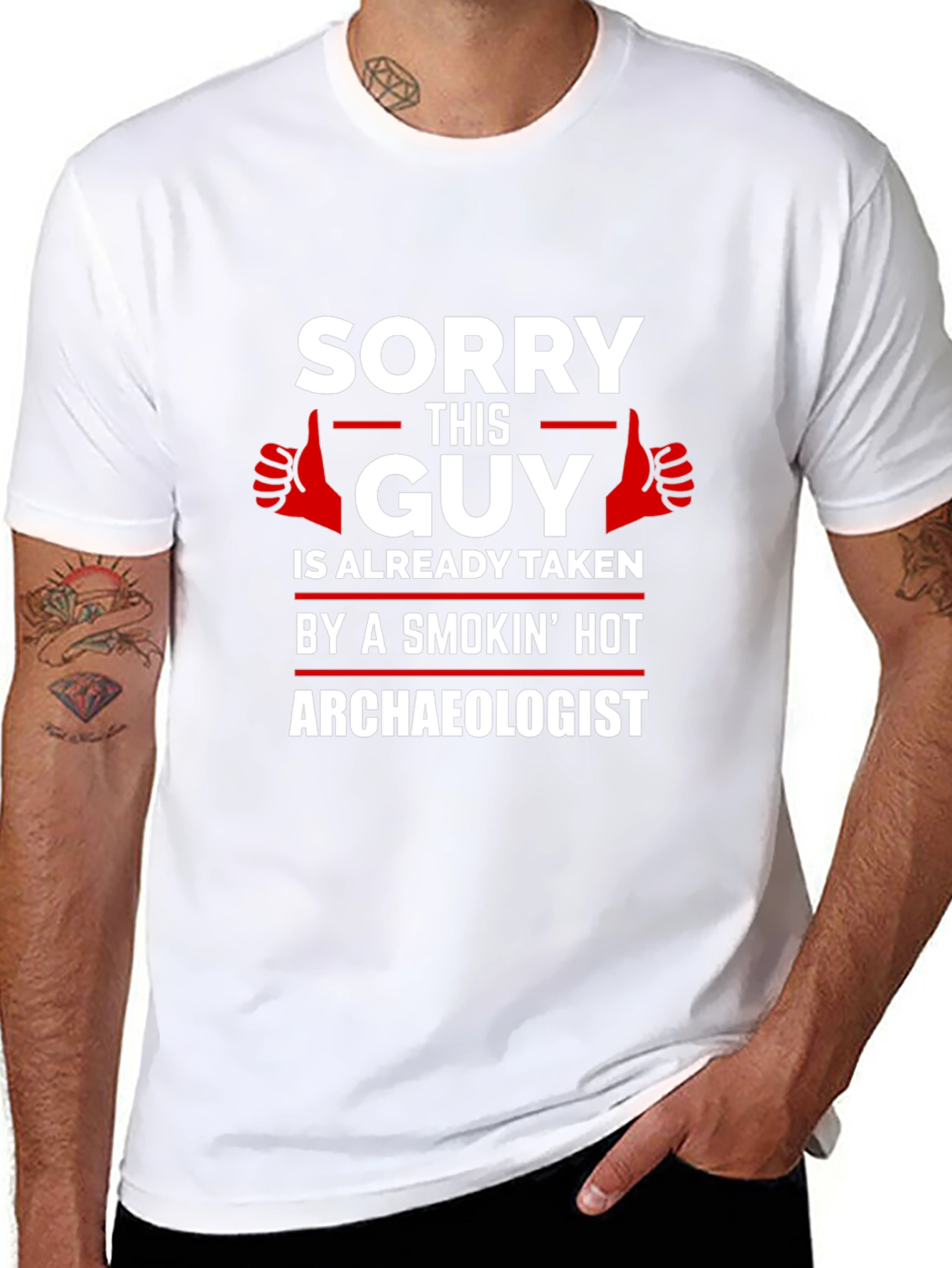 Black Sorry This Guy is Taken by Hot Archaeologist T-Shirt view 8