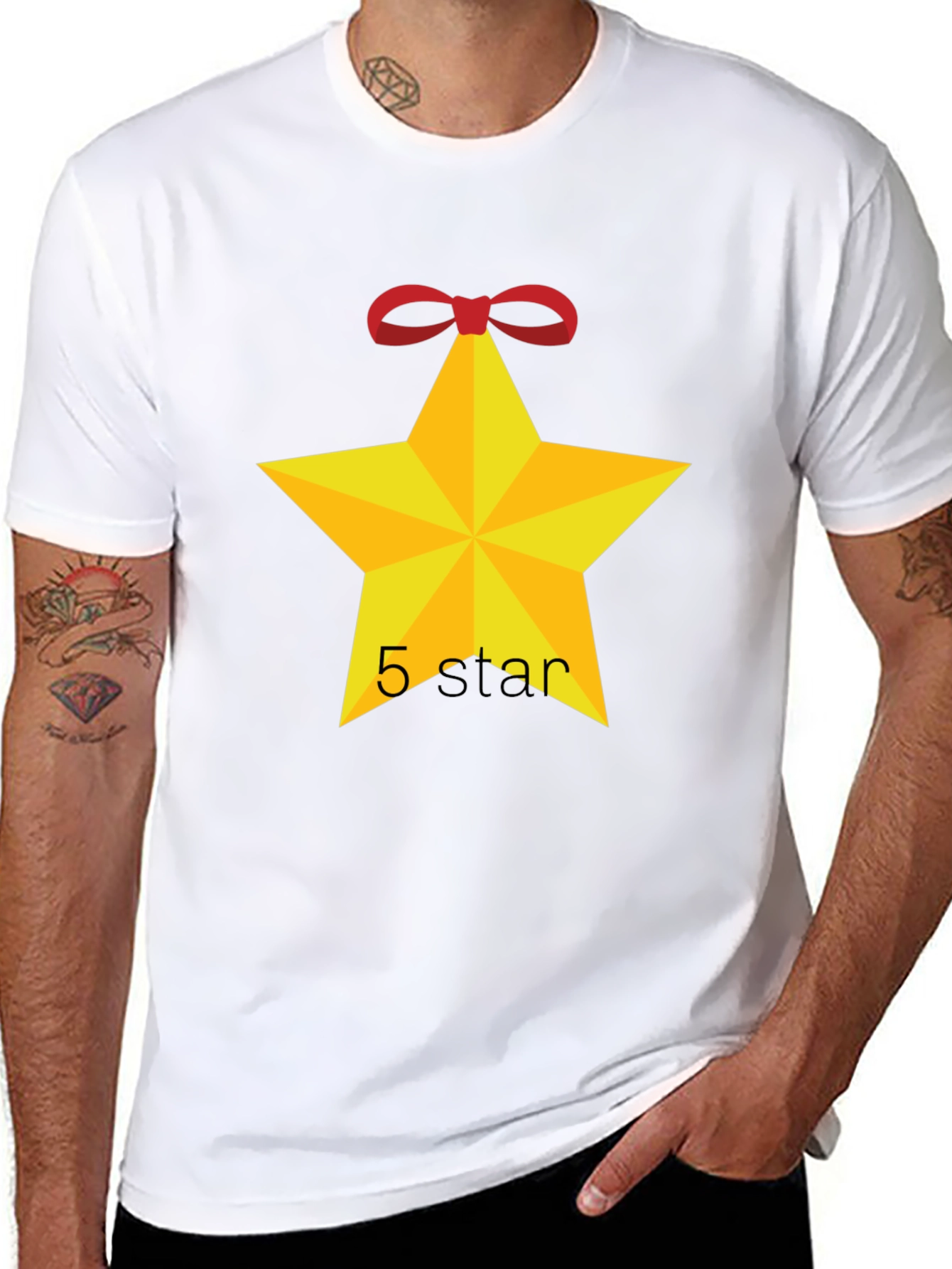 Black Five Star Holiday T-Shirt view 8