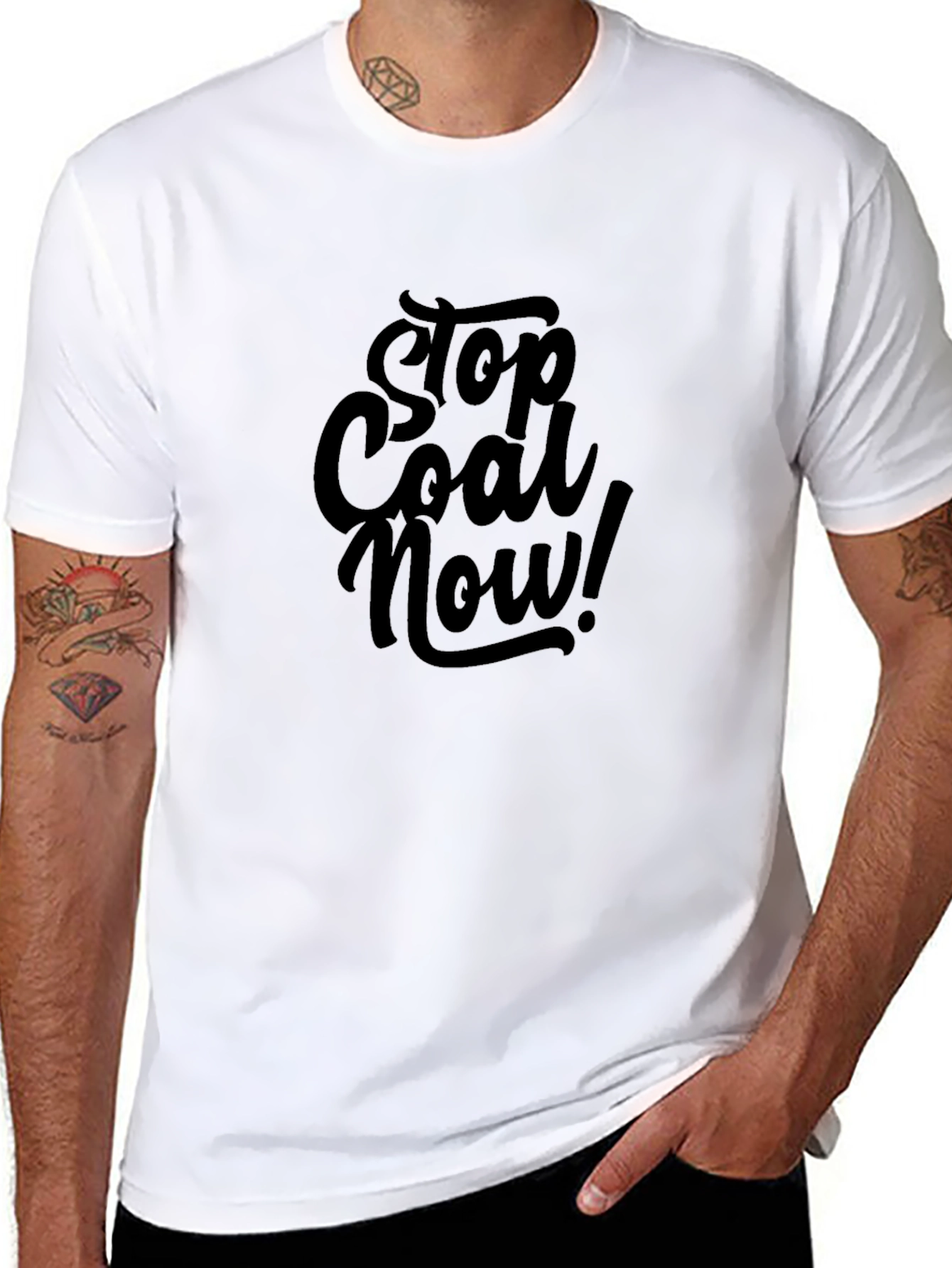 Black Stop Coal Now Graphic Tee - Black Unisex Shirt view 8