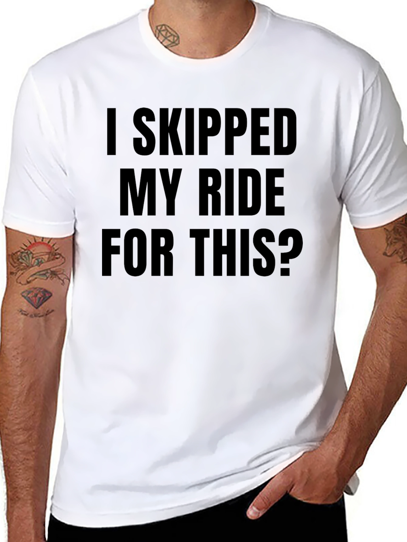 Black Funny "I Skipped My Ride For This" Black T-Shirt view 8