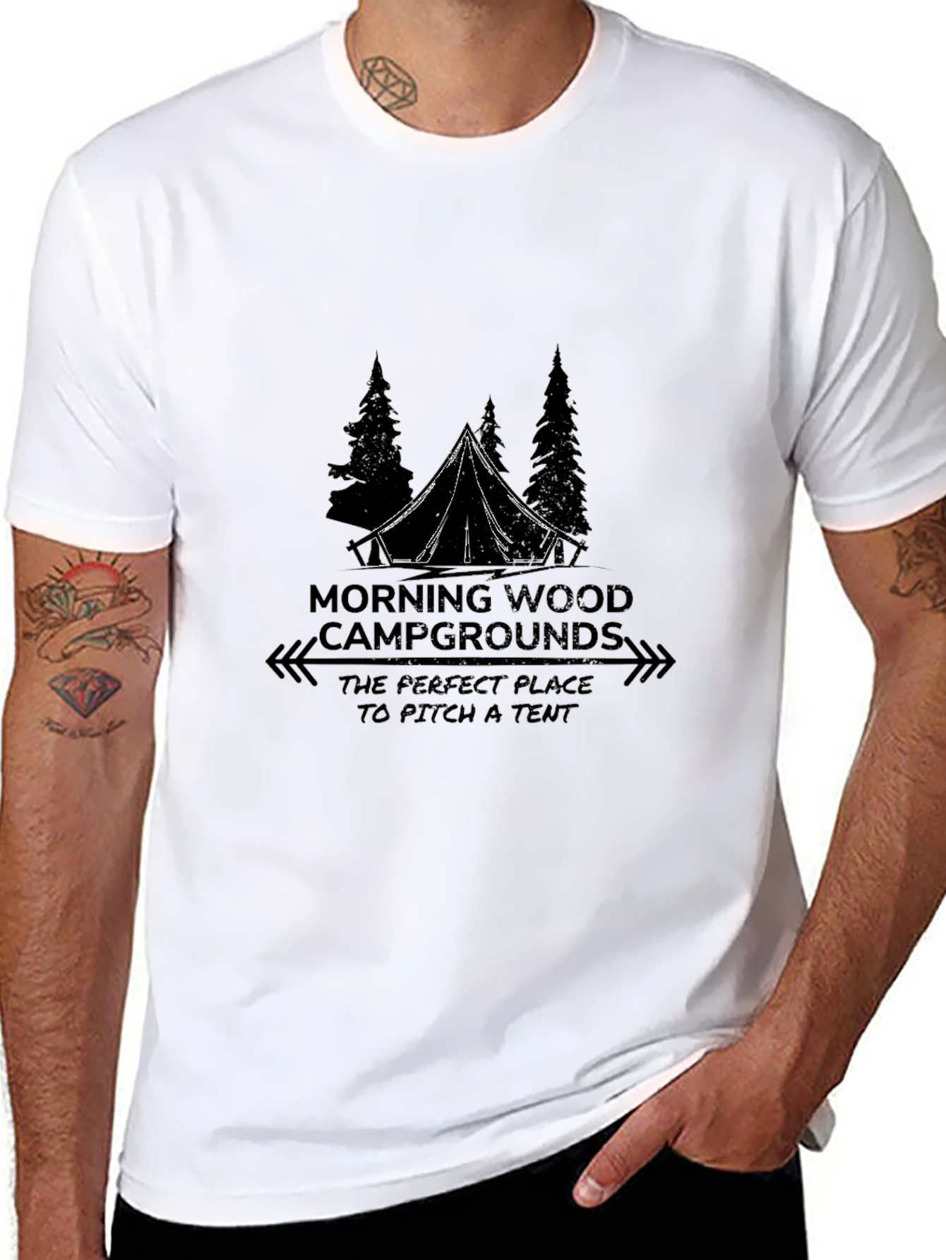 Black Morning Wood Campground Graphic Tee view 8