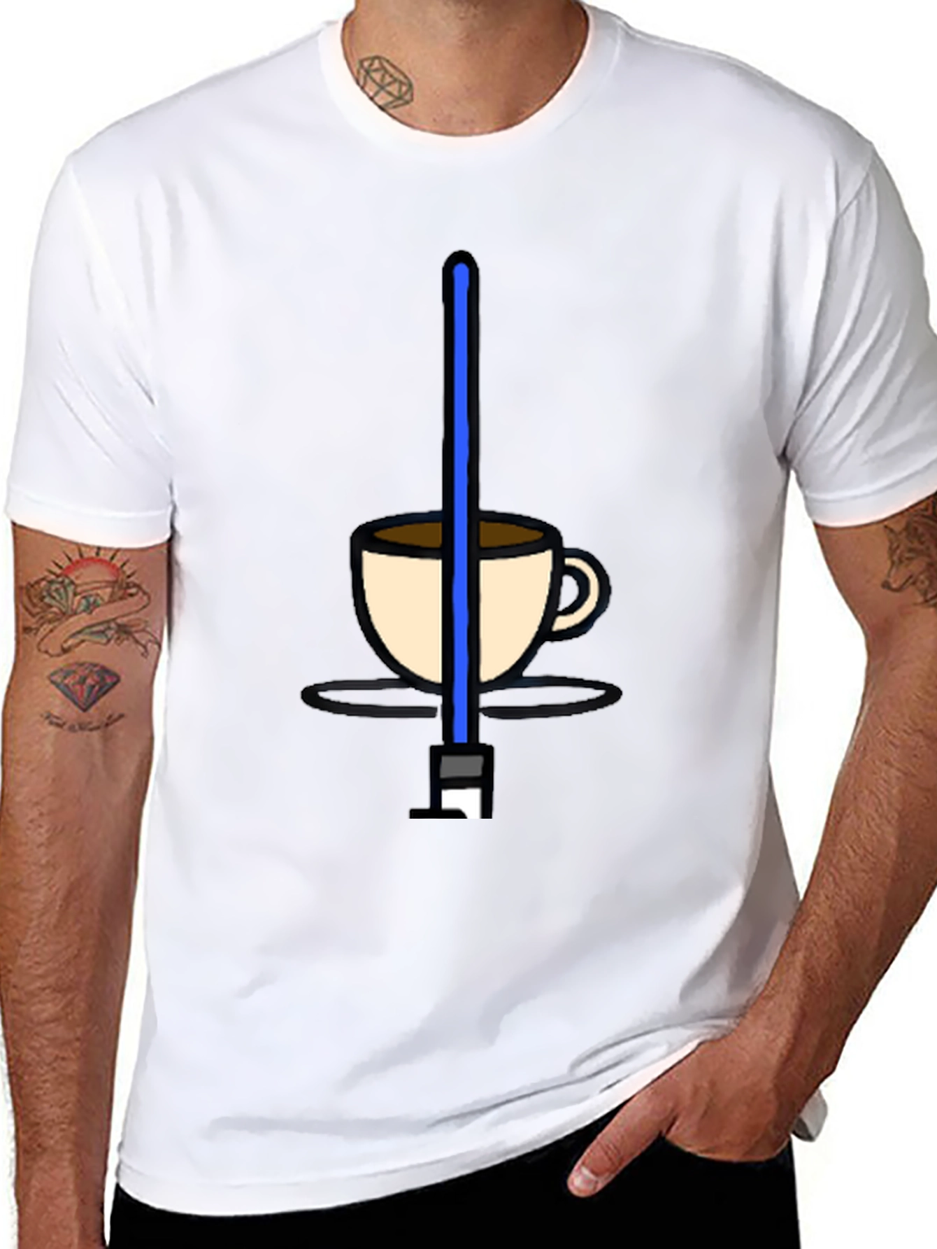 Black Star Wars Coffee T-Shirt - Funny Sci-Fi Tee view 8