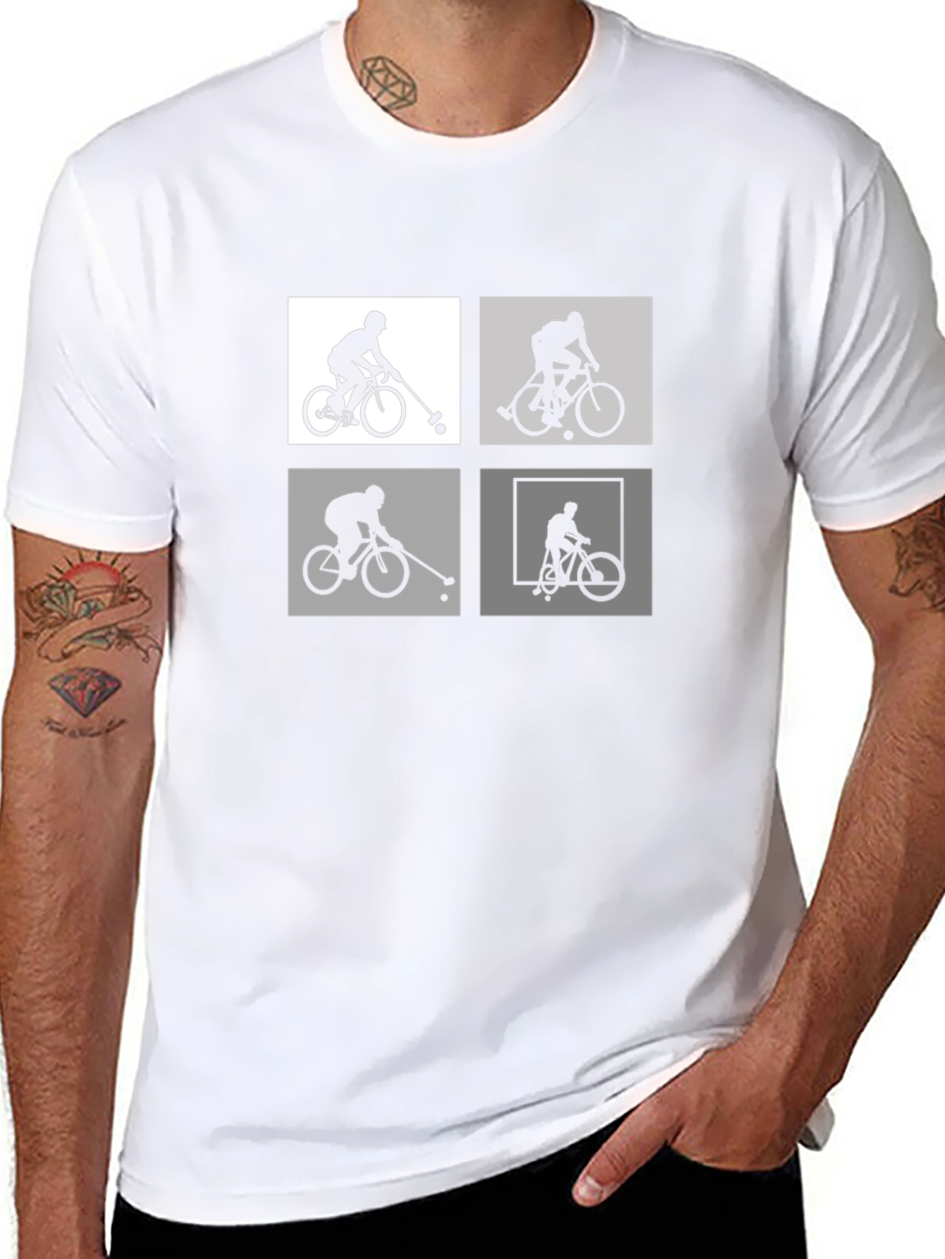 Black Bike Polo T-Shirt - Unique Design view 8