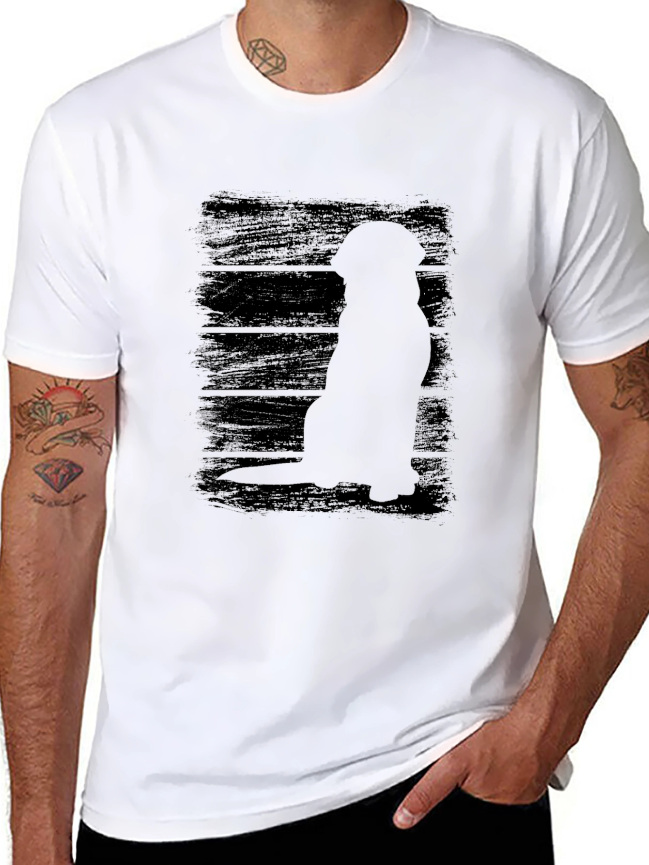 Black Black Dog Silhouette Graphic T-Shirt view 8