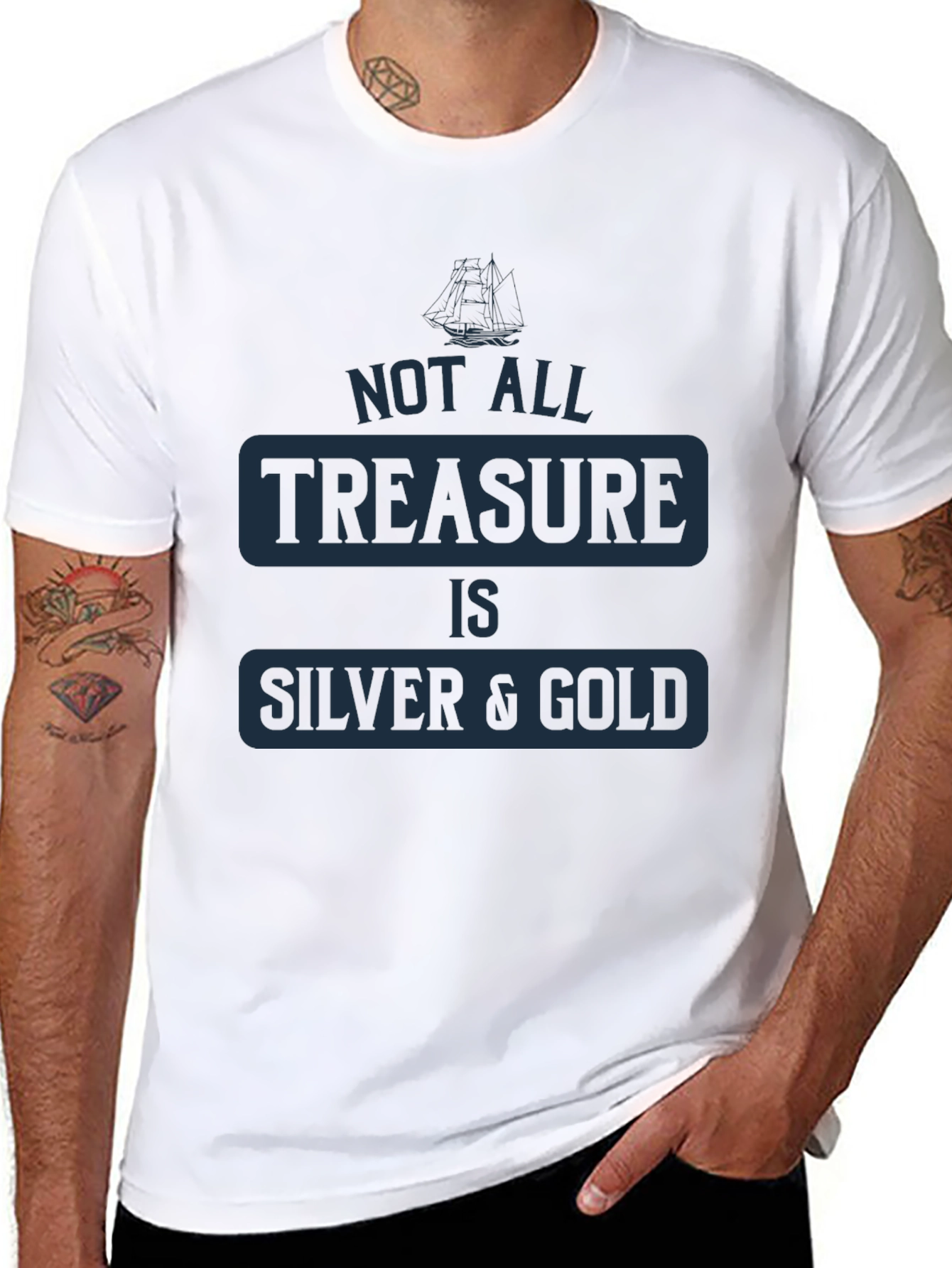 Black Treasure Quote Graphic T-Shirt view 8