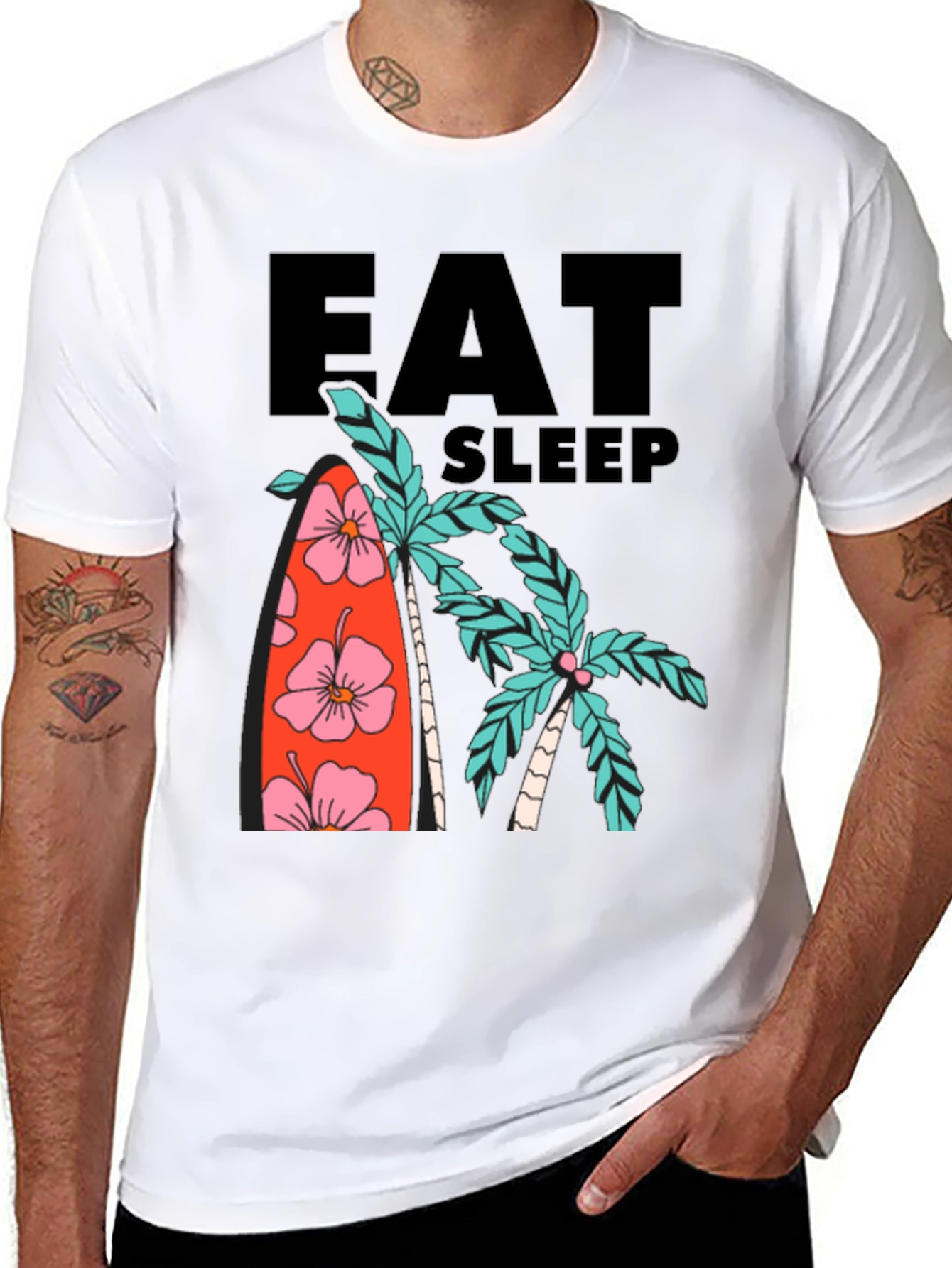Black Eat Sleep Surf T-Shirt view 8