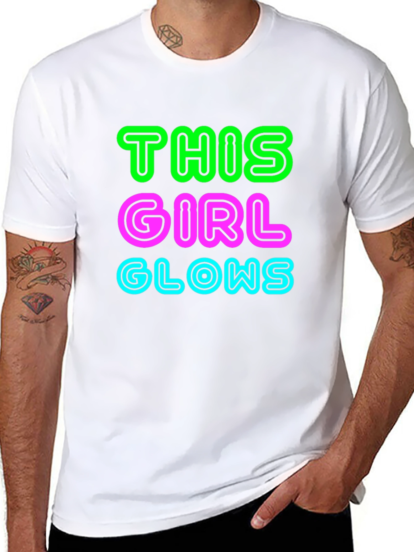 Black This Girl Glows Black Graphic Tee view 8