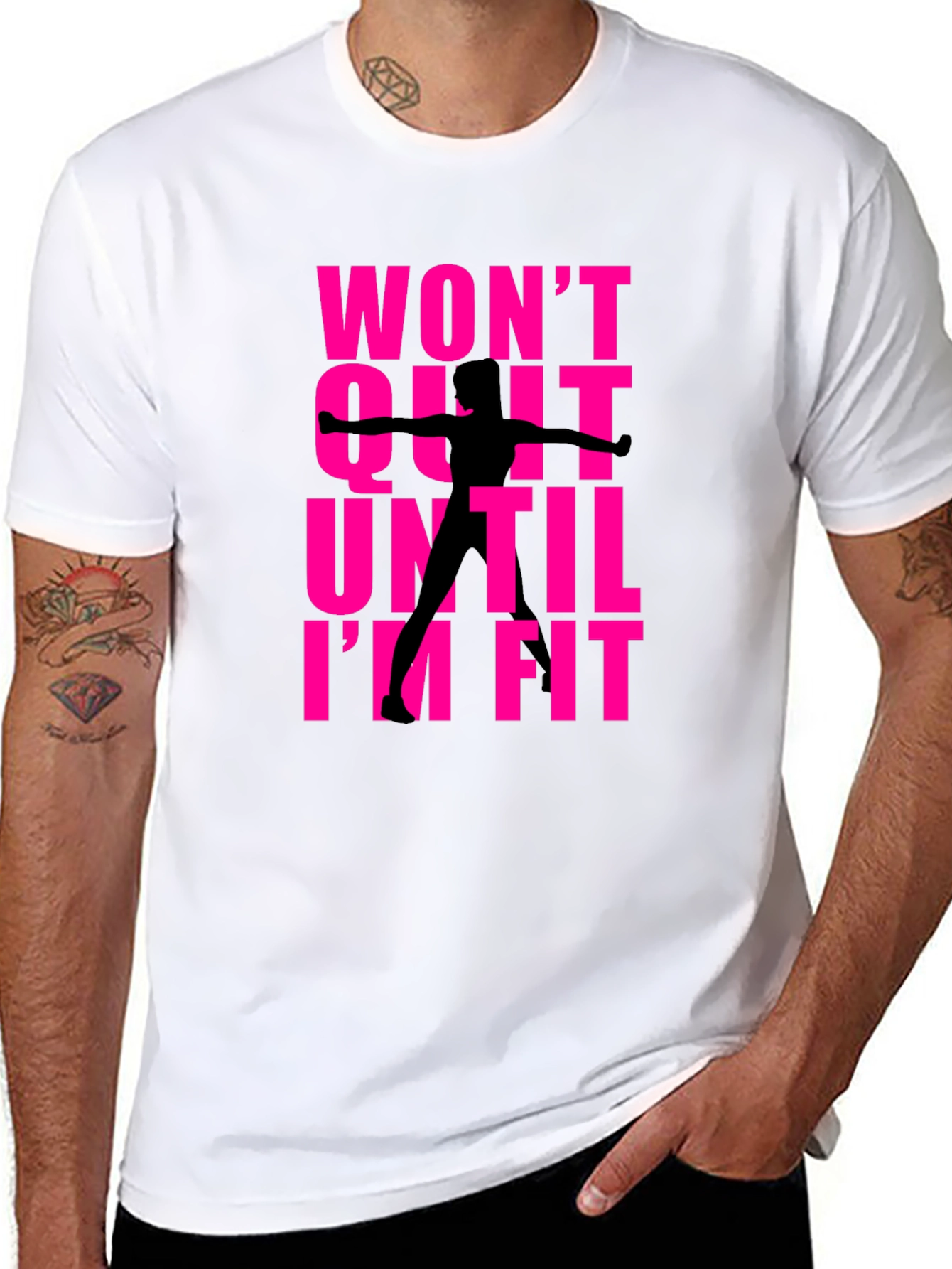 Black Won't Quit Fitness T-Shirt view 8