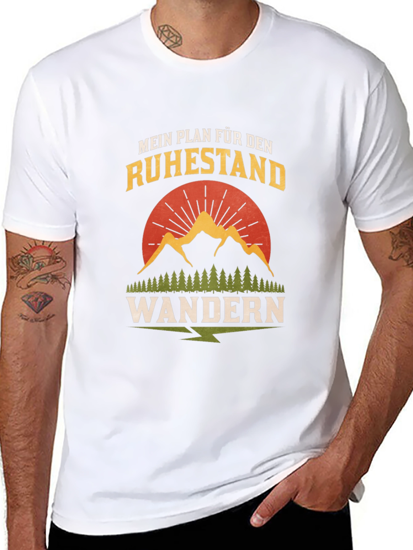 Black Retirement Hiking Plan T-Shirt view 8