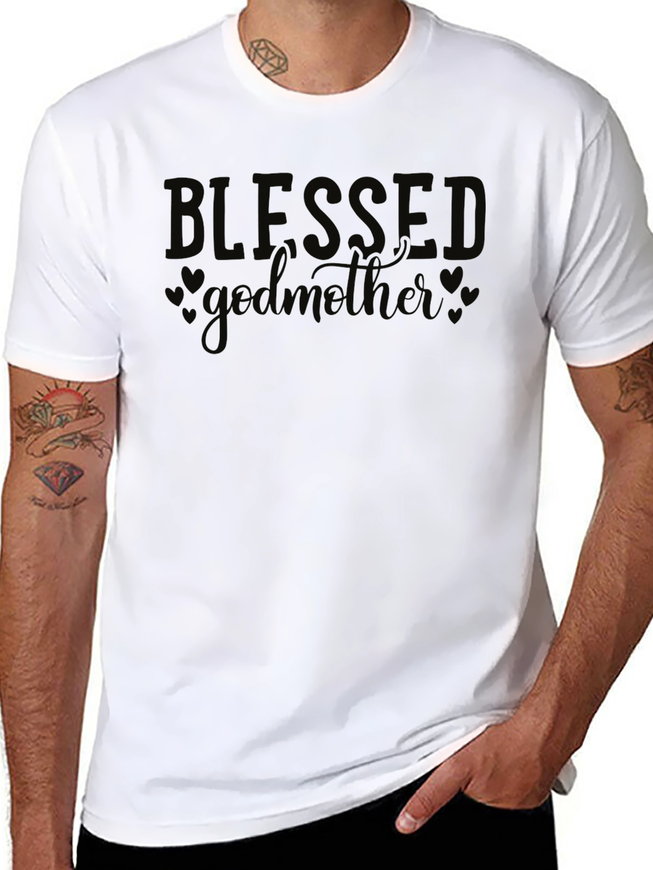 Black Blessed Godmother Graphic Tee view 8