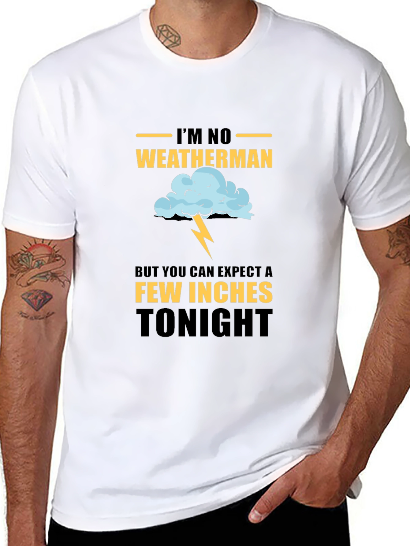 Black Humorous Weather Forecast Graphic Tee view 8