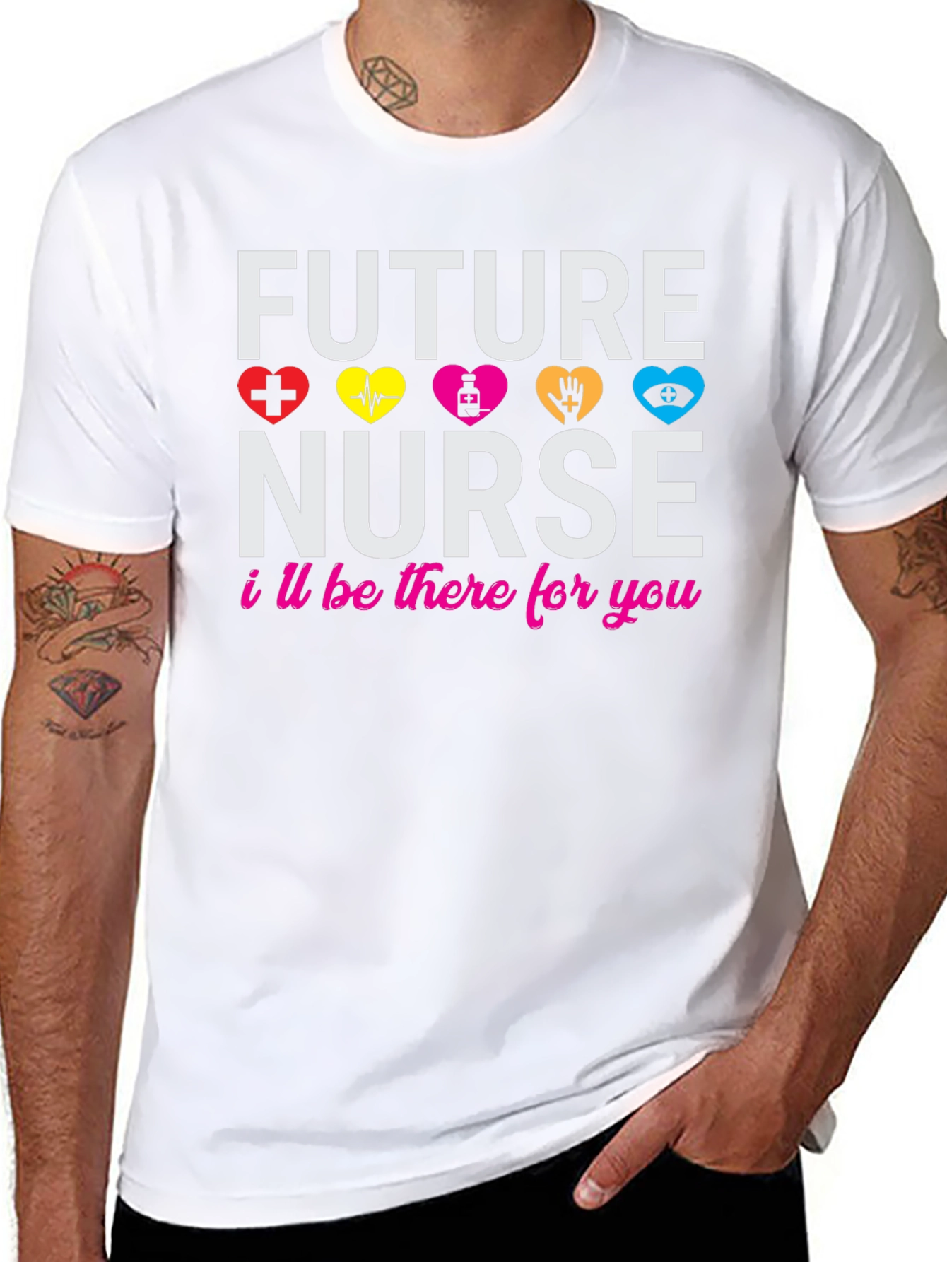 Black Future Nurse T-Shirt: Healthcare Hero Apparel view 8