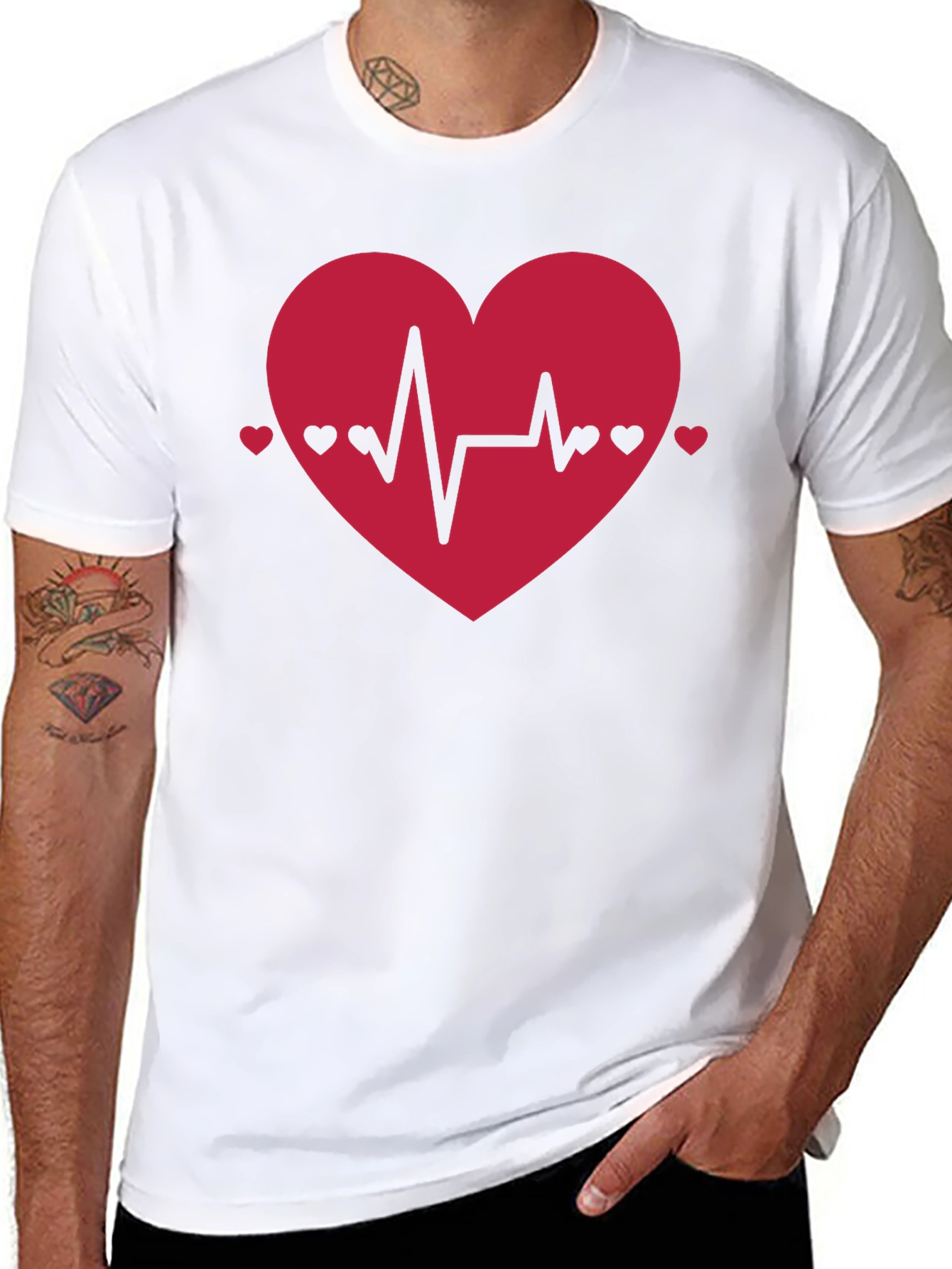 Black Heartbeat Heart Graphic Tee - Love & Life view 8