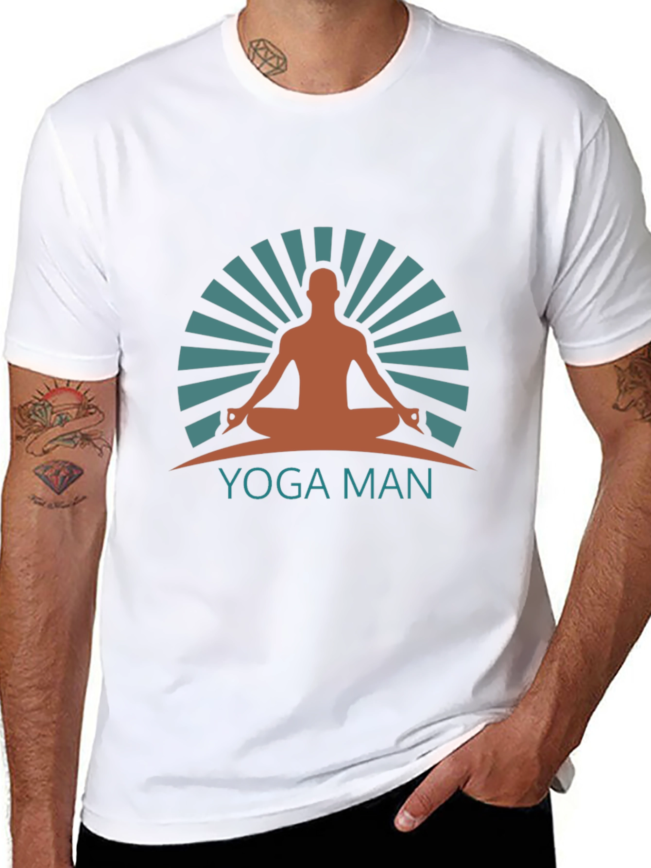 Black Yoga Man Graphic Tee - Meditate in Style view 8