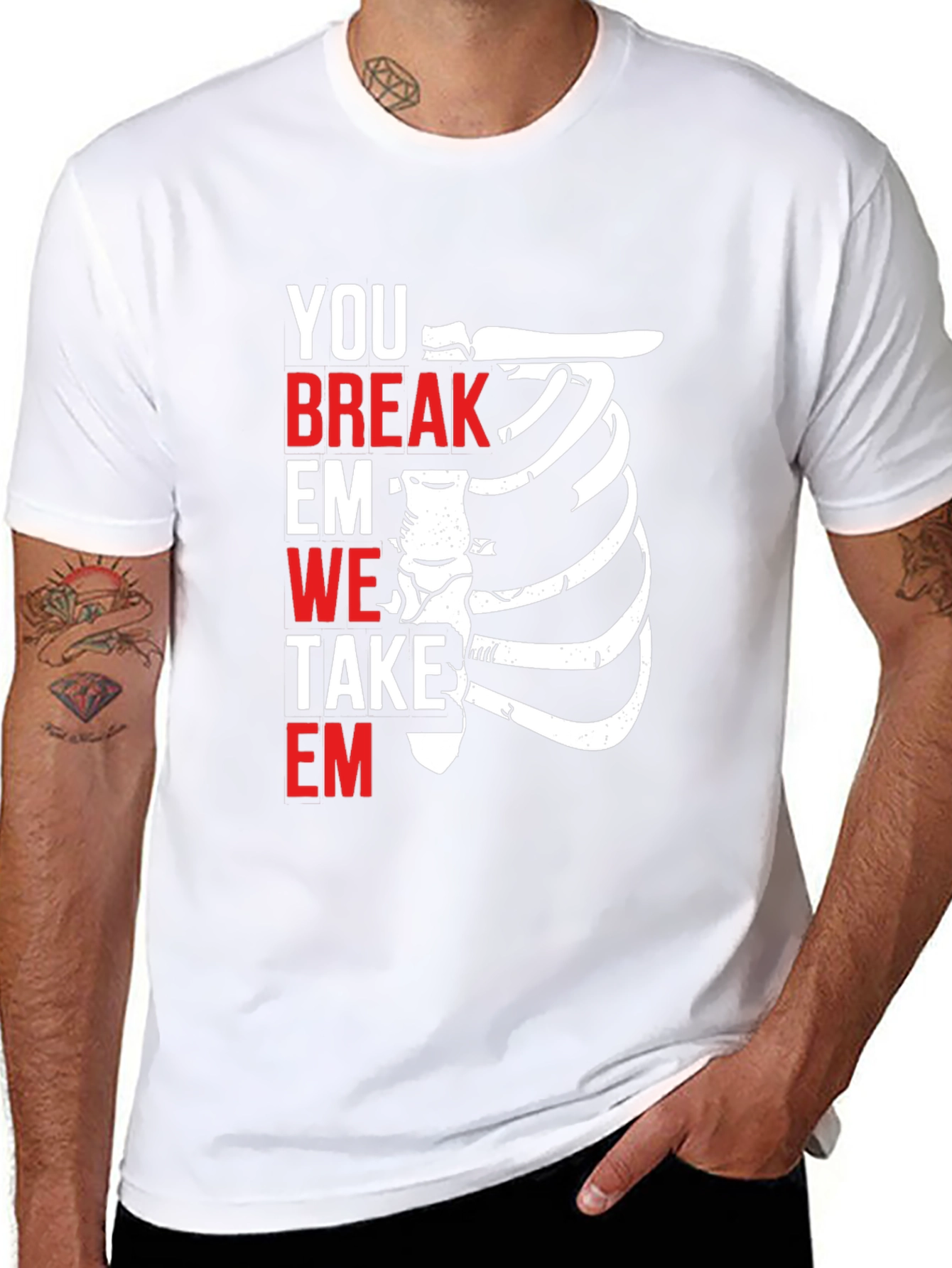 Black Funny Medical T-Shirt - You Break Em We Take Em view 8