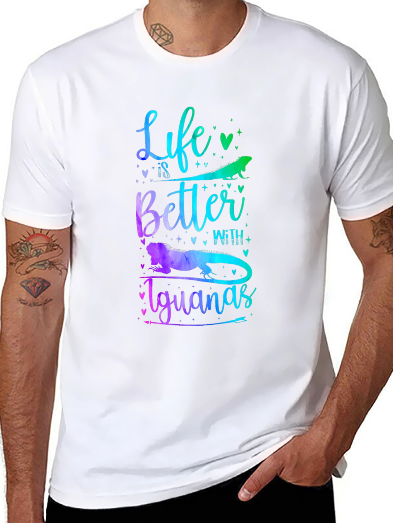 Black Life is Better With Iguanas Graphic T-Shirt view 8