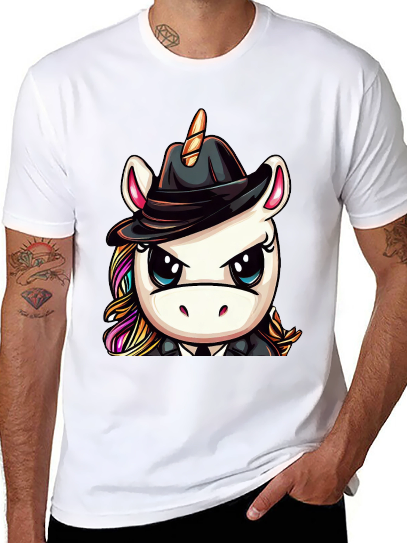 Black Unicorn Mafia Boss Graphic Tee - Black view 8