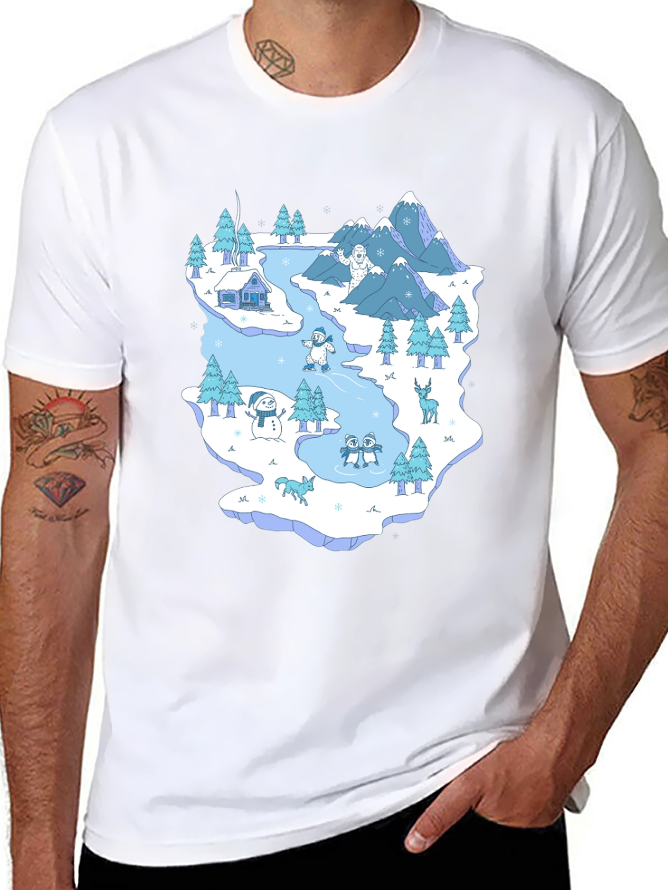 Black Winter Wonderland Graphic T-Shirt view 8