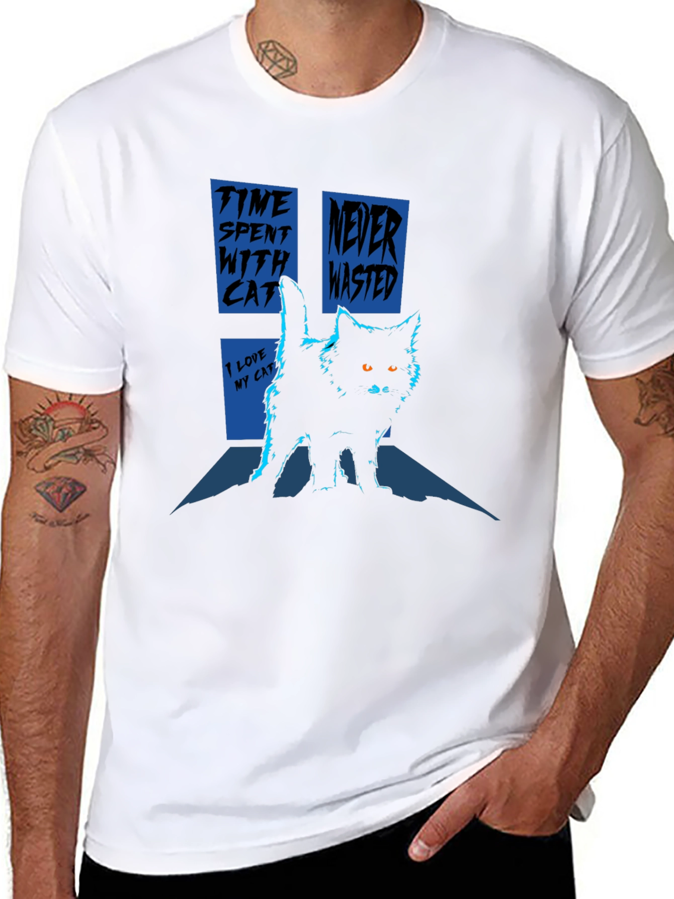 Black Time Spent with Cats Black T-Shirt view 8