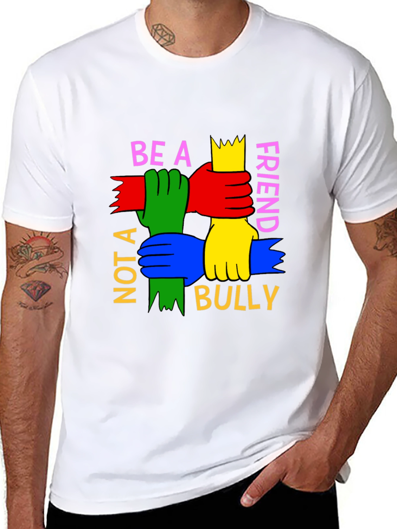 Black Be A Friend T-Shirt: Anti-Bullying Tee view 8