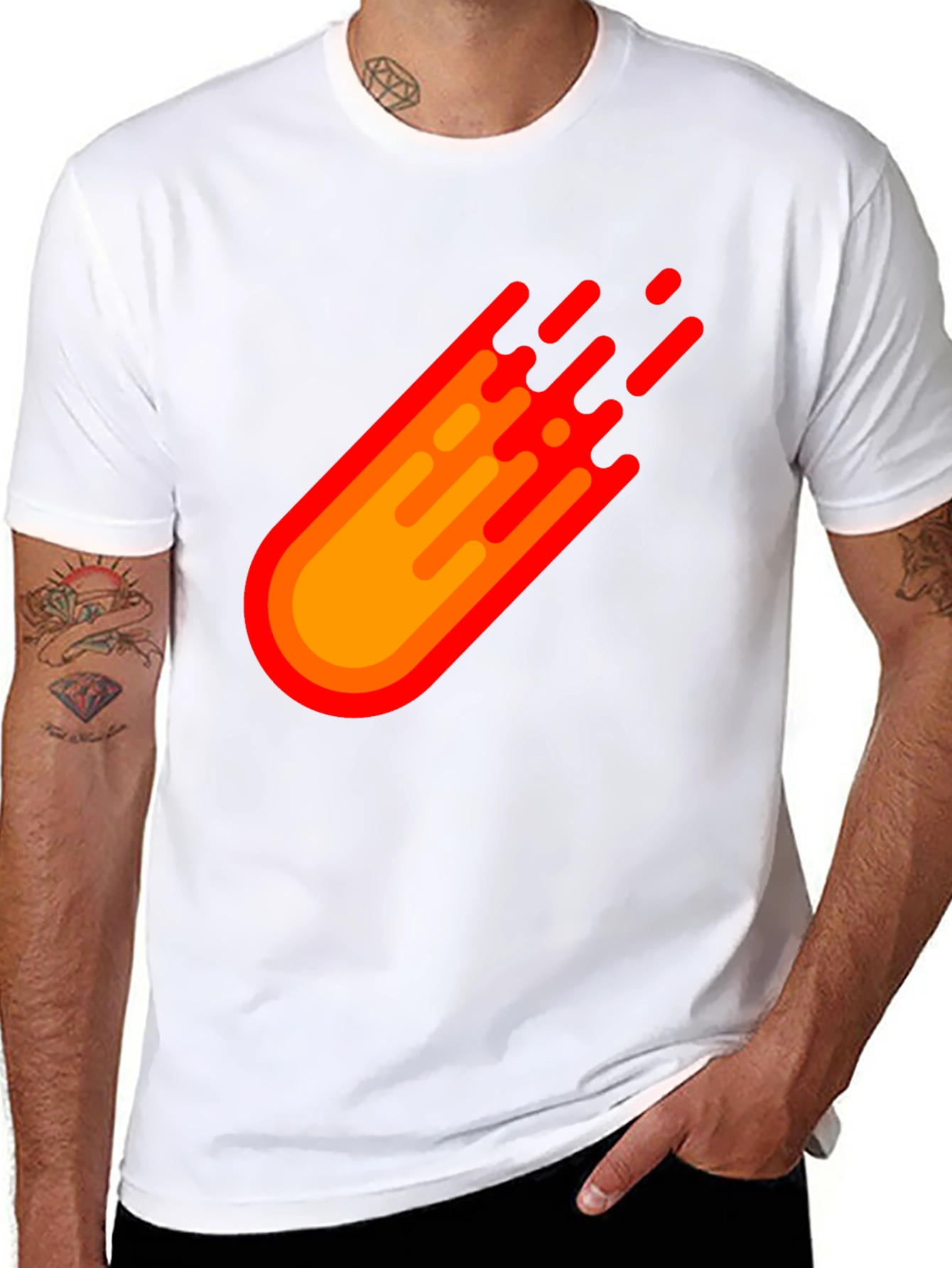 Black Bold Meteor Graphic Tee - Soft Black Cotton view 8